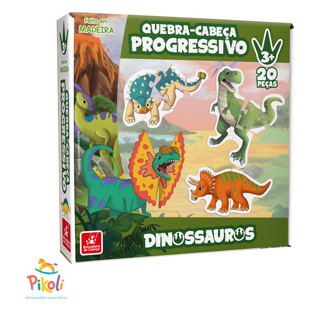 Quebra-Cabeça Gigante Dinossauros 48 Peças Brinquedo Educativo de
