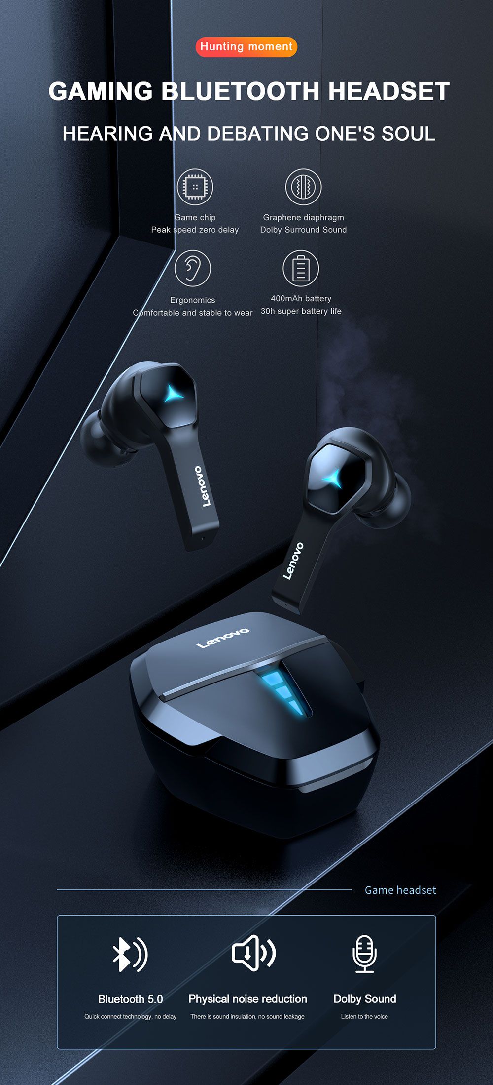 Fone Ouvido Wireless TWS Gamer Headset Sem Fio Bluettooh Com