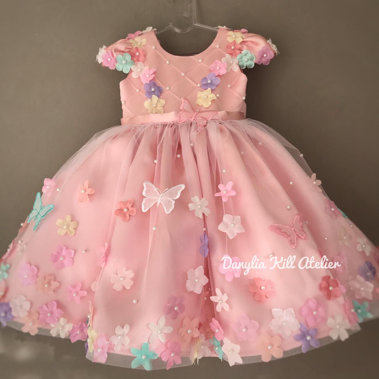 Vestido Infantil Jardim Encantado Com Borboletas