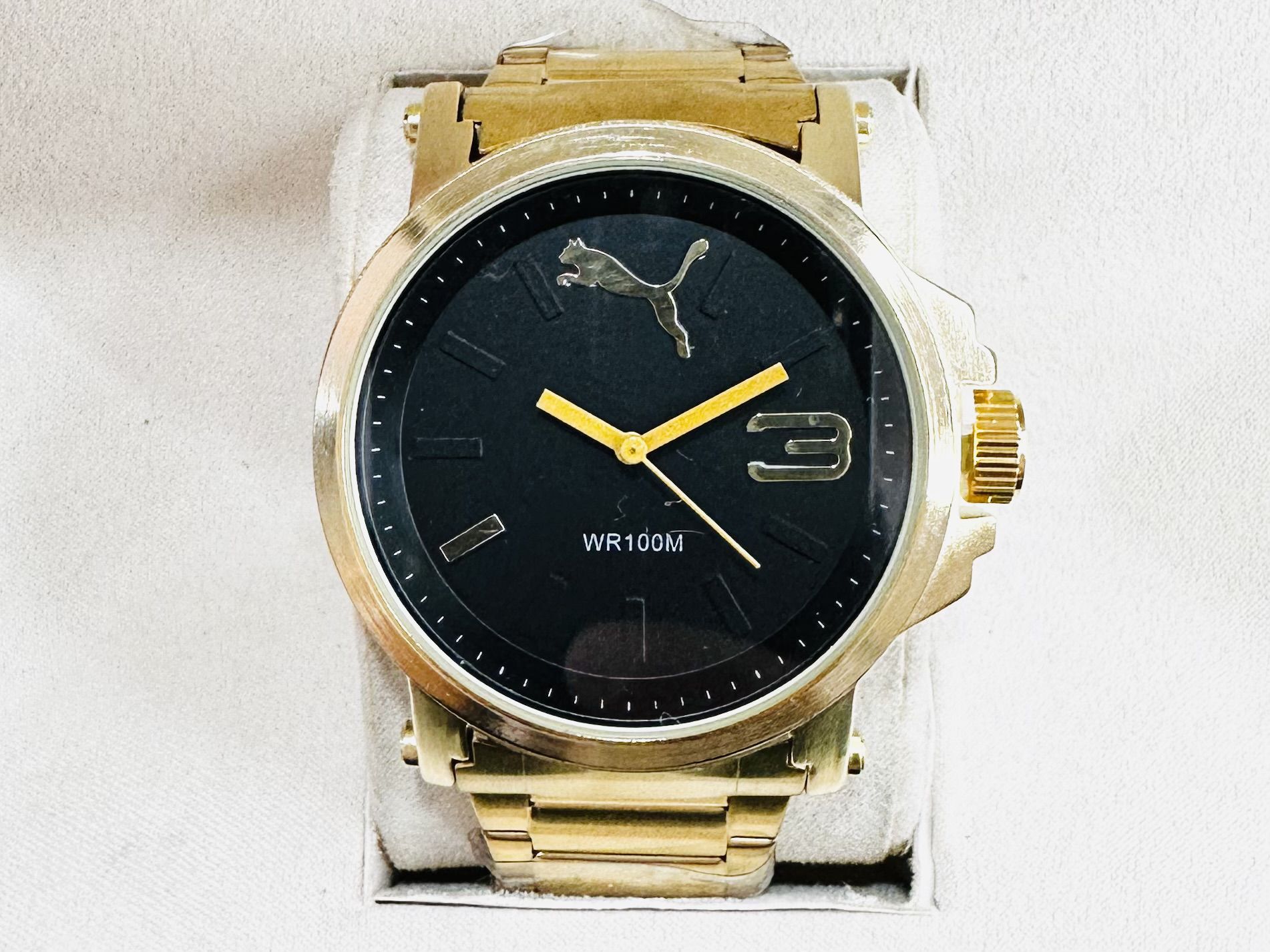 Relógio 1-linha Puma -Pulseira de Aço -Dourado, Preto -A prova d'água -Cod:  POLH5637 - VMAX IMPORTS
