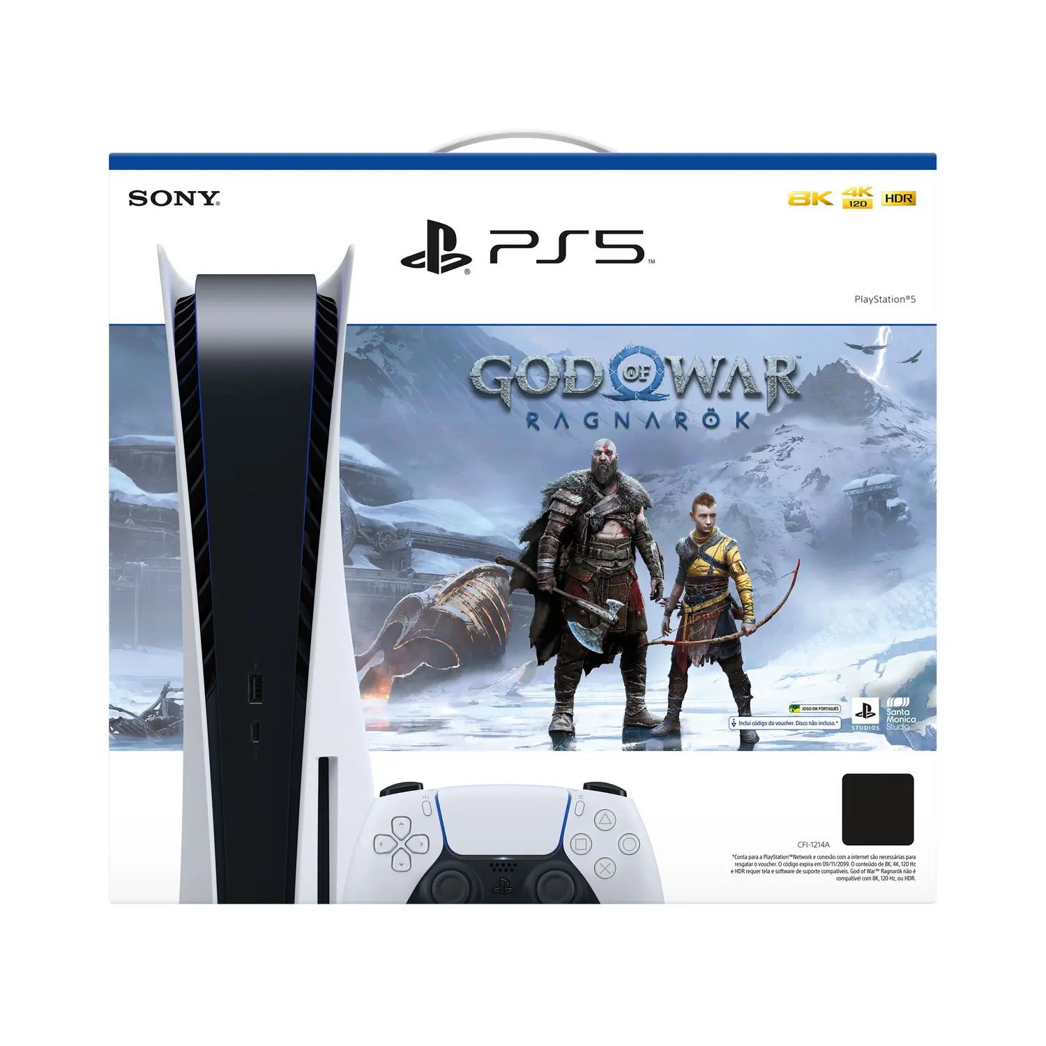 Console Playstation 5 Com Leitor God of War Ragnarok - Cadê Meu Jogo