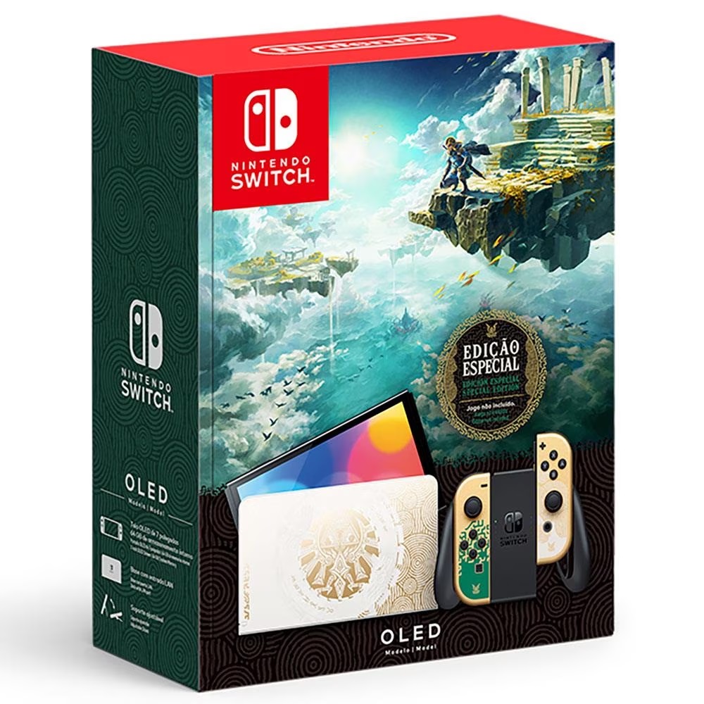 Console Nintendo Switch Oled Edição Especial Zelda 64gb Branco Novo Com Nfe  Entrega Hoje Em Sp