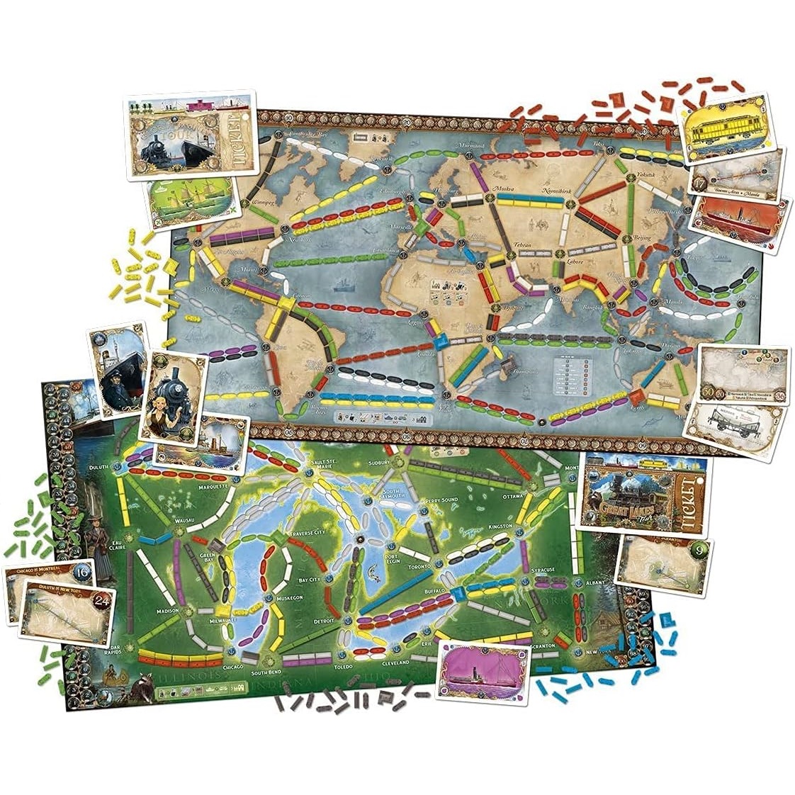Jogo de tabuleiro ticket to ride rails and sails cad meu jogo