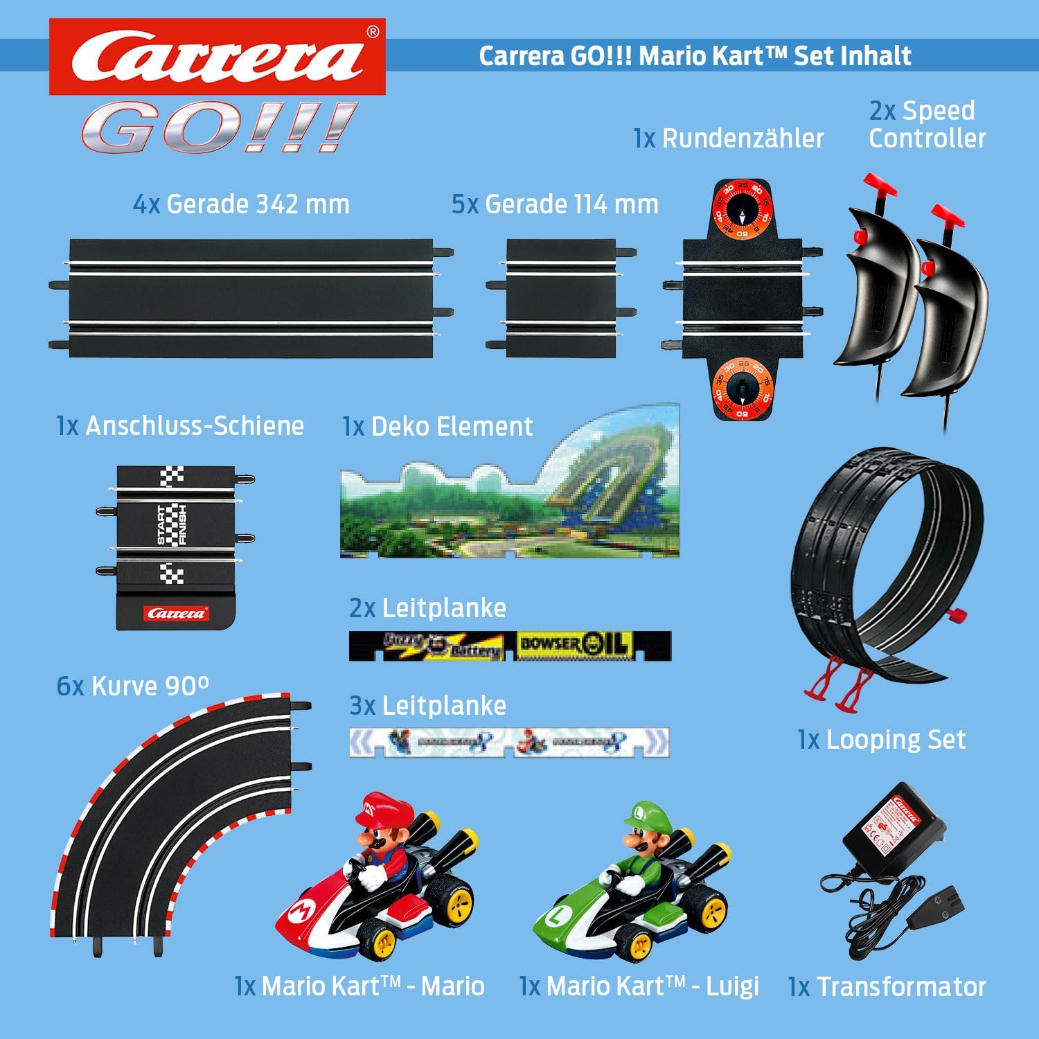 Pista Elétrica Carrera Go Mario Kart 4,9 Metros 1/43 - Cadê Meu Jogo