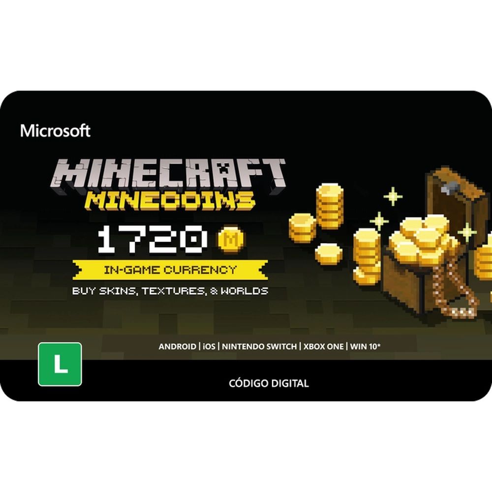 Cartão Presente Minecraft Minecoins - Cadê Meu Jogo