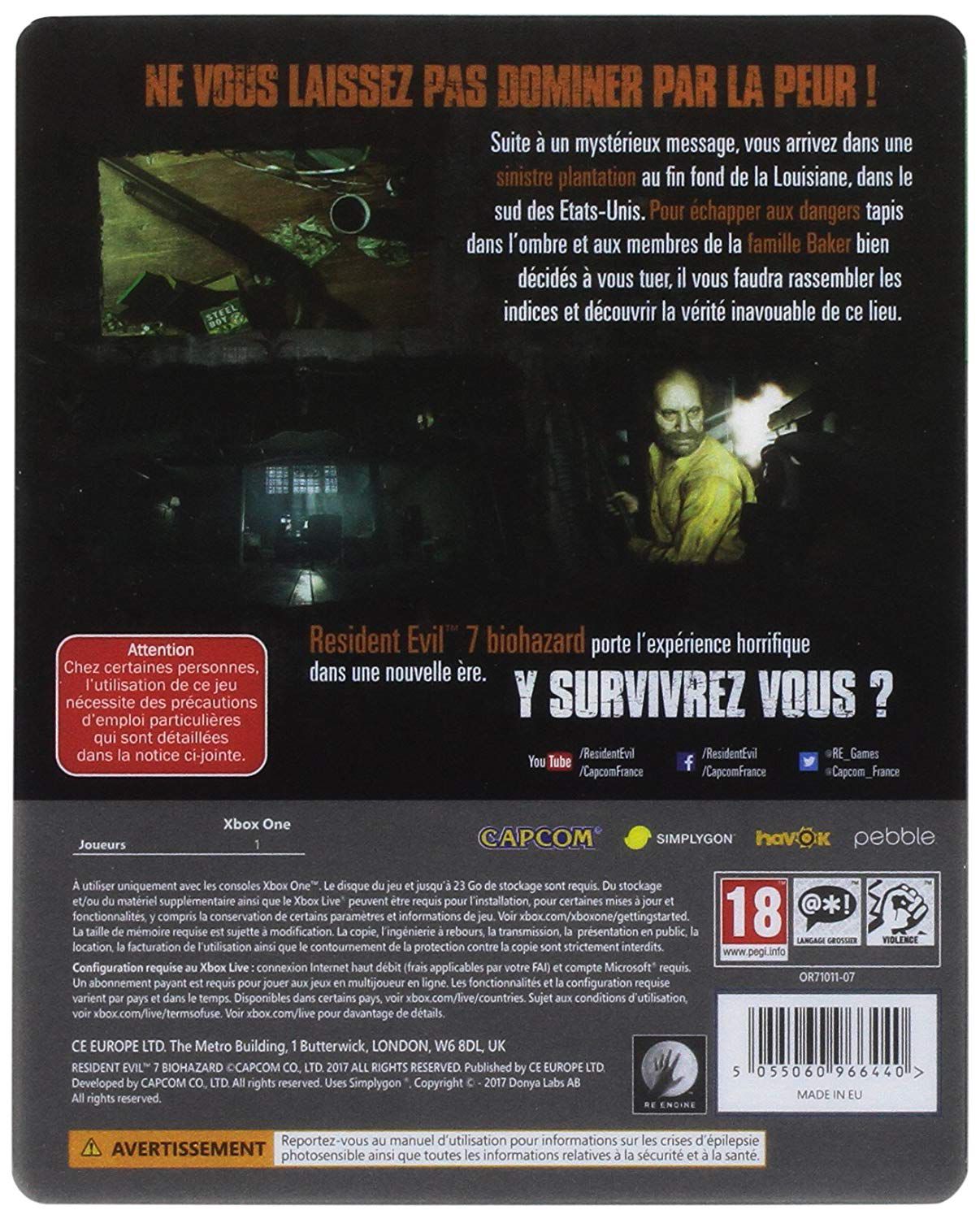 Resident Evil Biohazard Steelbook Edition - Xbox One - Neuf Sous Film - Édition Collector Boîtier Métal