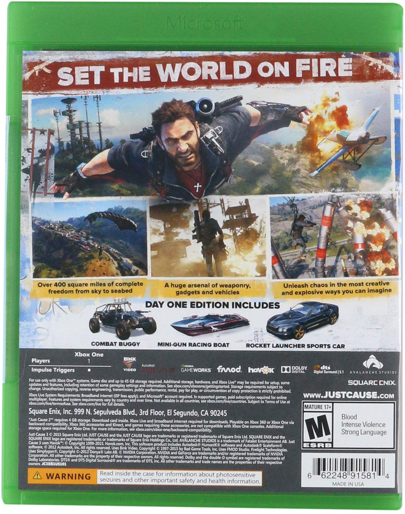 Jeu Just Cause 3 Pour Xbox One - Version PAL Française Avec Notice - Bon état