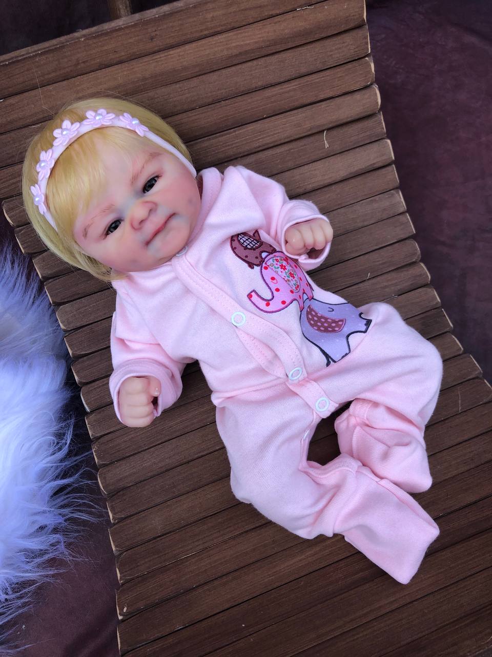 Bebê Reborn Silicone Sólido Coco Malu 50 cm Mama e Faz Xixi