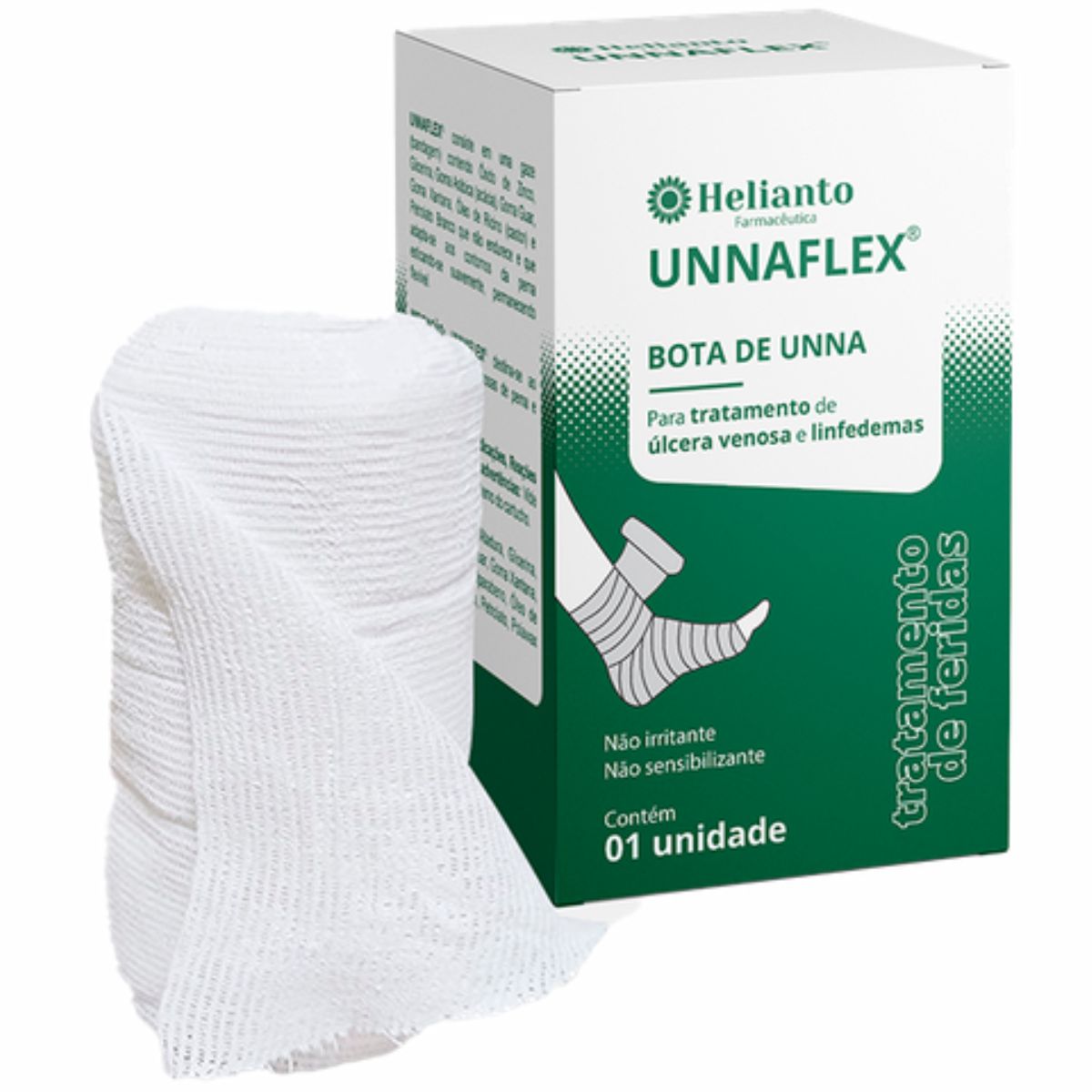Bota de Unna Elástica UnnaFlex 10,2cm x 9,14m - Helianto - Material Médico  - Artigos Hospitalares