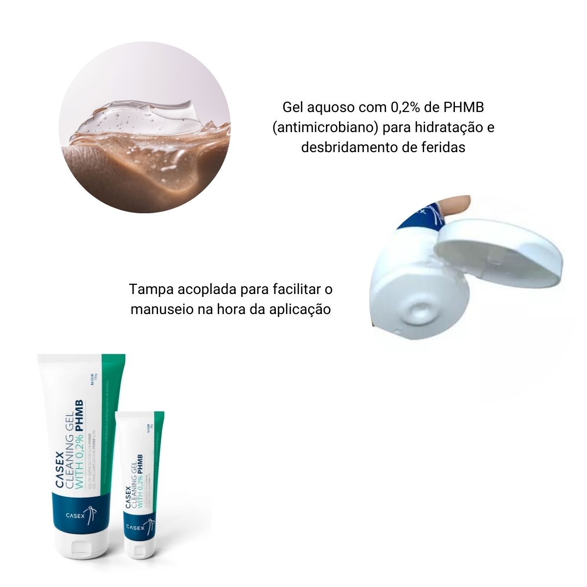 Clean-Hex Gel Para Limpeza e Hidratação PHMB 0,2% Casex - 1