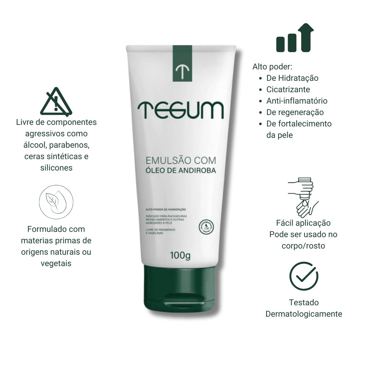 Creme Hidratante de Emulsão com Óleo de Andiroba - Tegum - RareMed