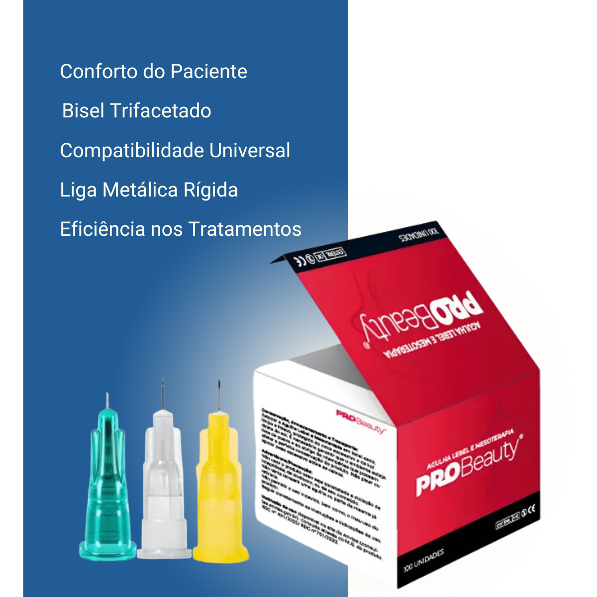 Agulha Lebel e Mesoterapia com 10 Unidades - Pro Beauty - Produtos