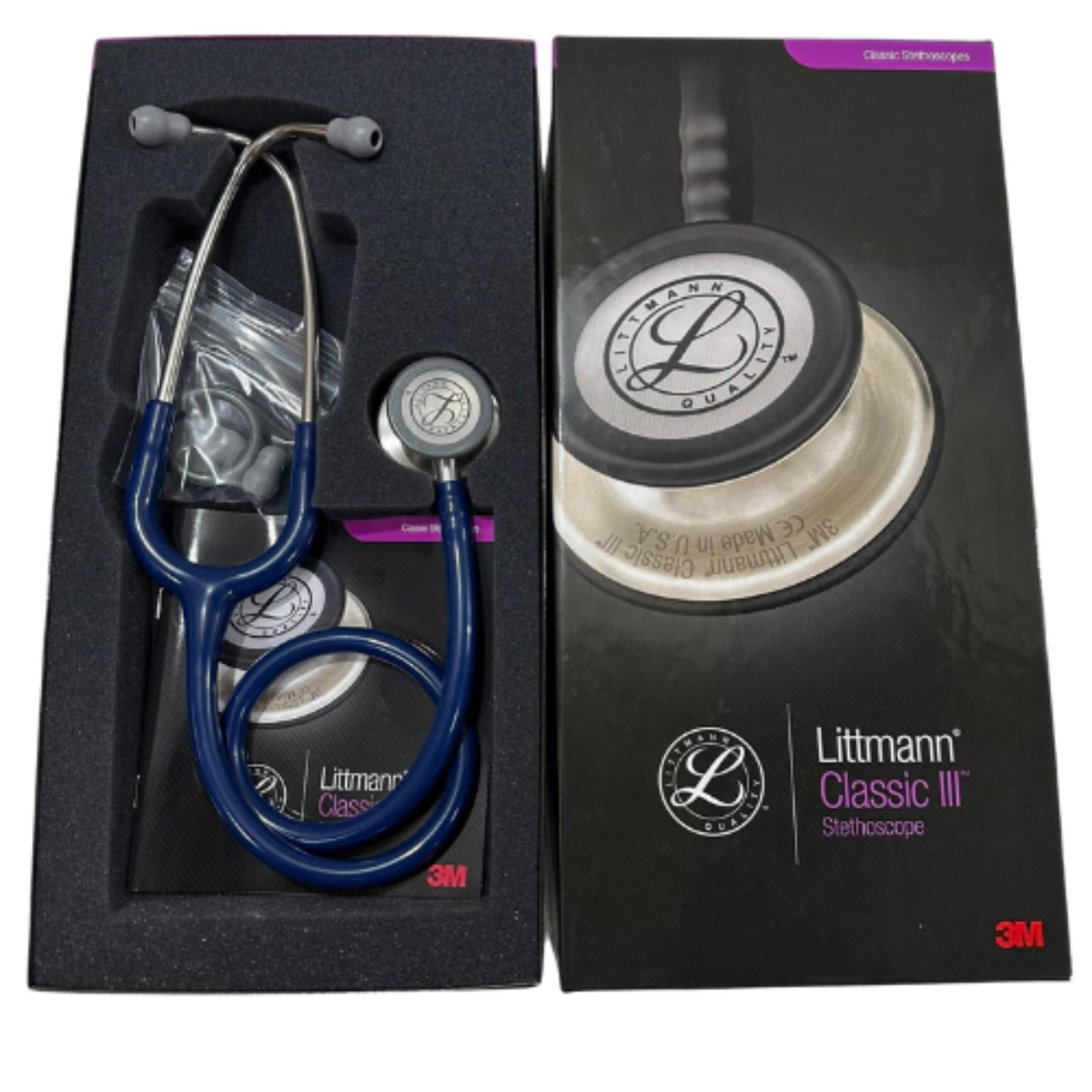 Littmann Classic III ステトスコープ　ネイビー Estetoscópio Littmann Classic III Azul Marinho Black Edition - REF
