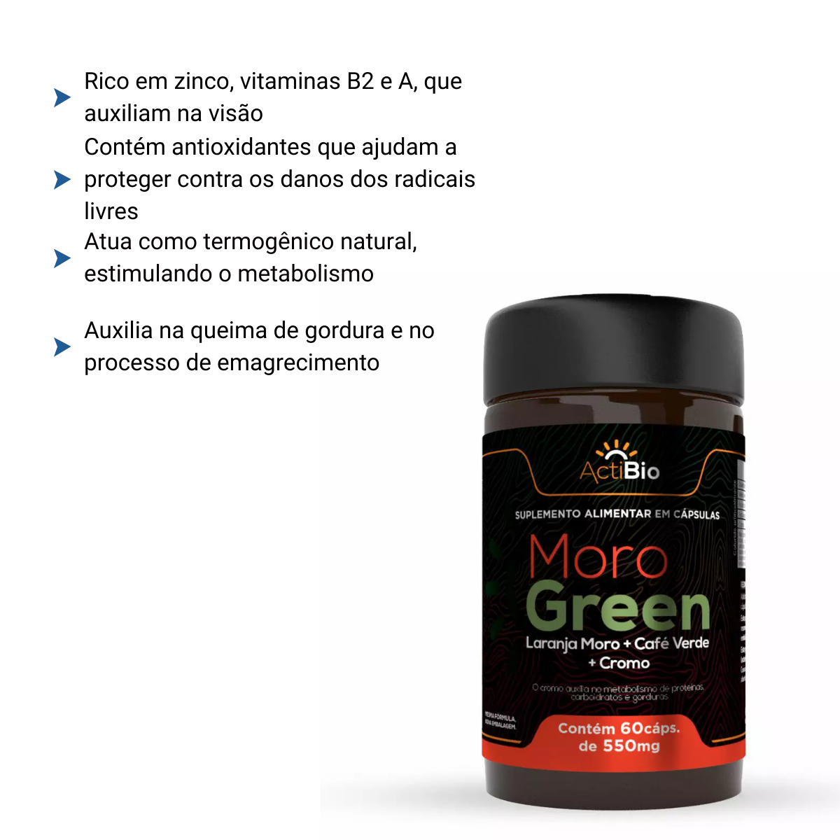 Moro Green - 60 caps - ActiBio - Supraervas - RareMed Hospitalar