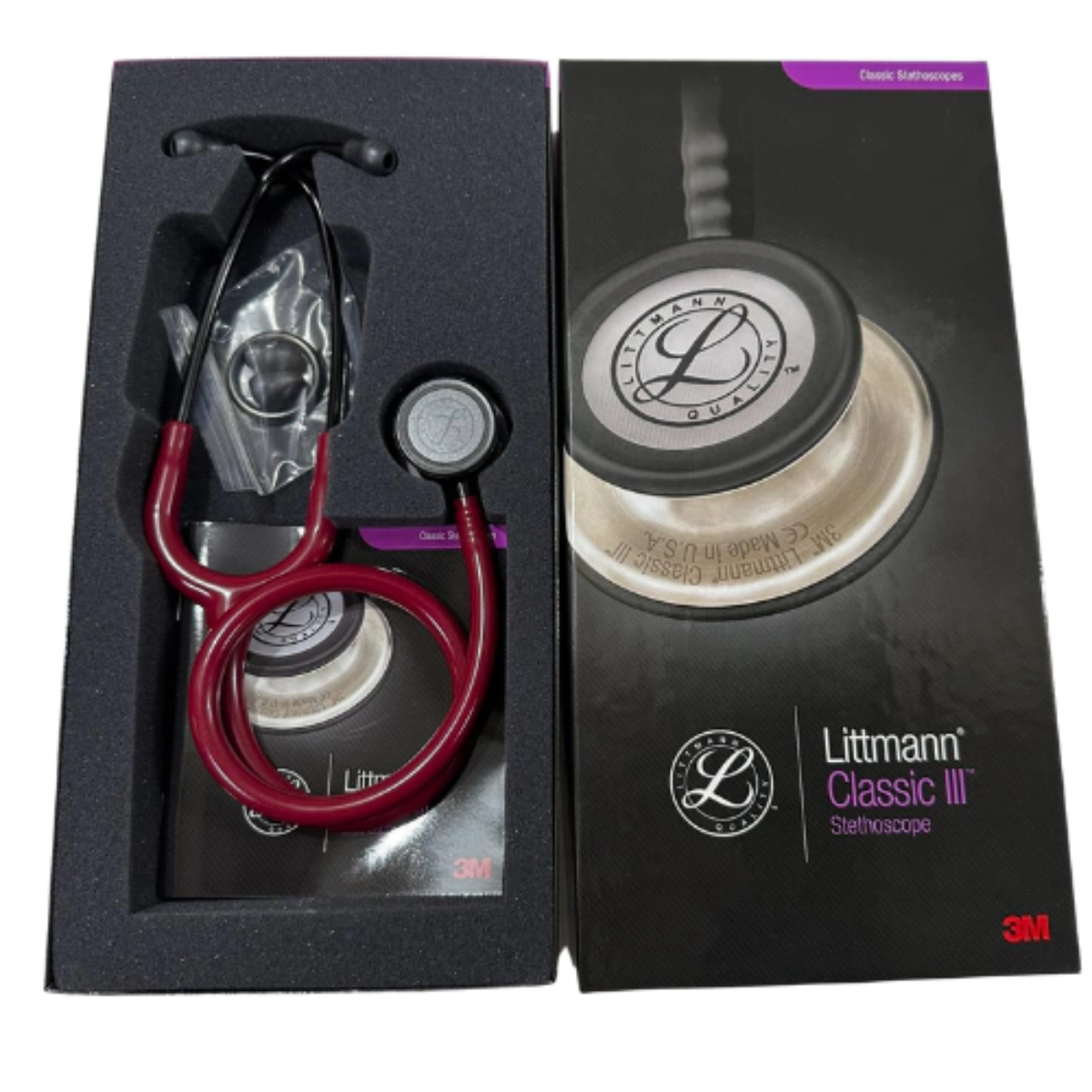 Estetoscópio Littmann Classic III Vinho com Preto 5868 - 3M