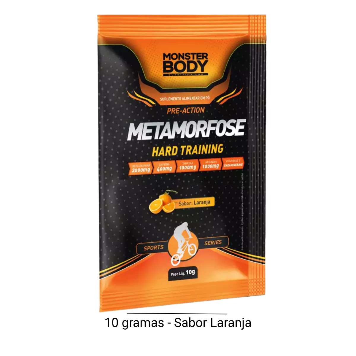 Metamorfose Hard Pré-Treino Laranja 10g - Monster Body