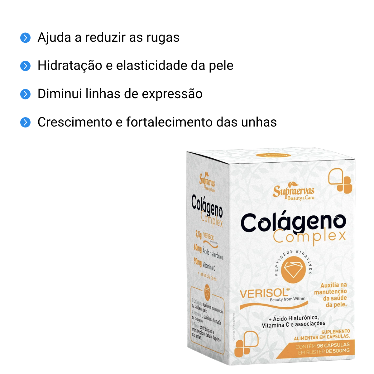 Colágeno Complex - Verisol - 96 caps - Supraervas - RareMed Hospitalar