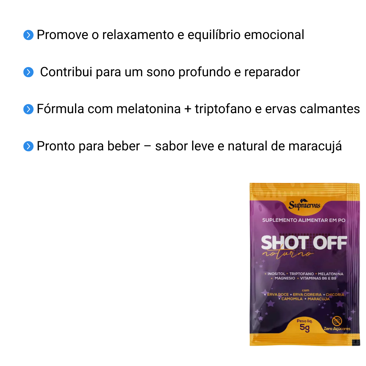 Shot Off Noturno com Camomila e Maracujá - - Supraervas - RareMed