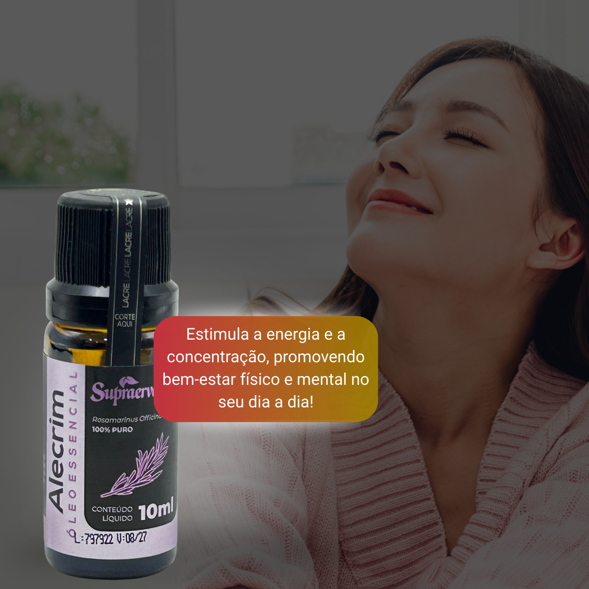 Óleo Essencial de Alecrim 10ml - Supraervas - Produtos Médicos e