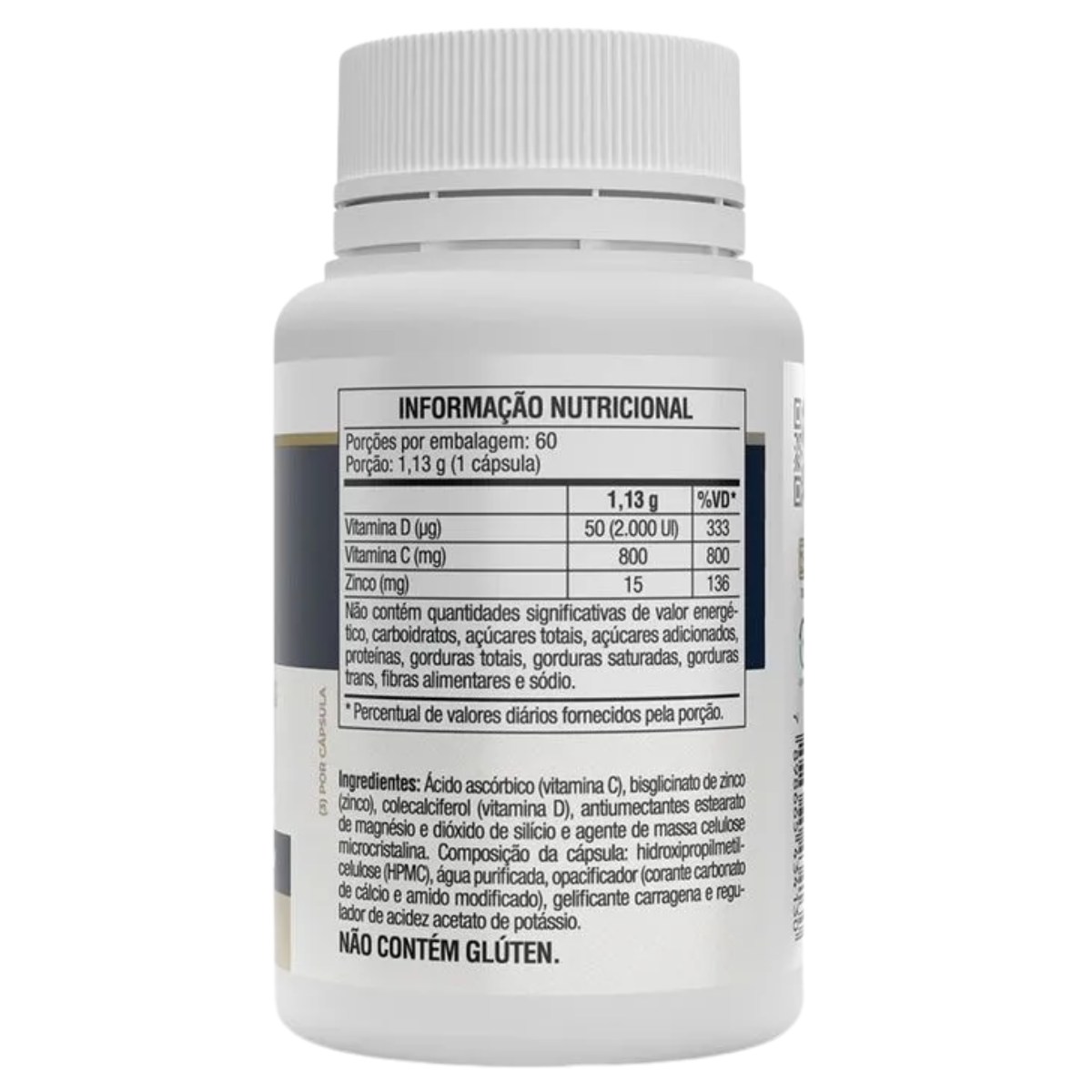 Vita D3 + Vit.C + Zinco - 60 caps - Vitafor - Produtos Médicos e