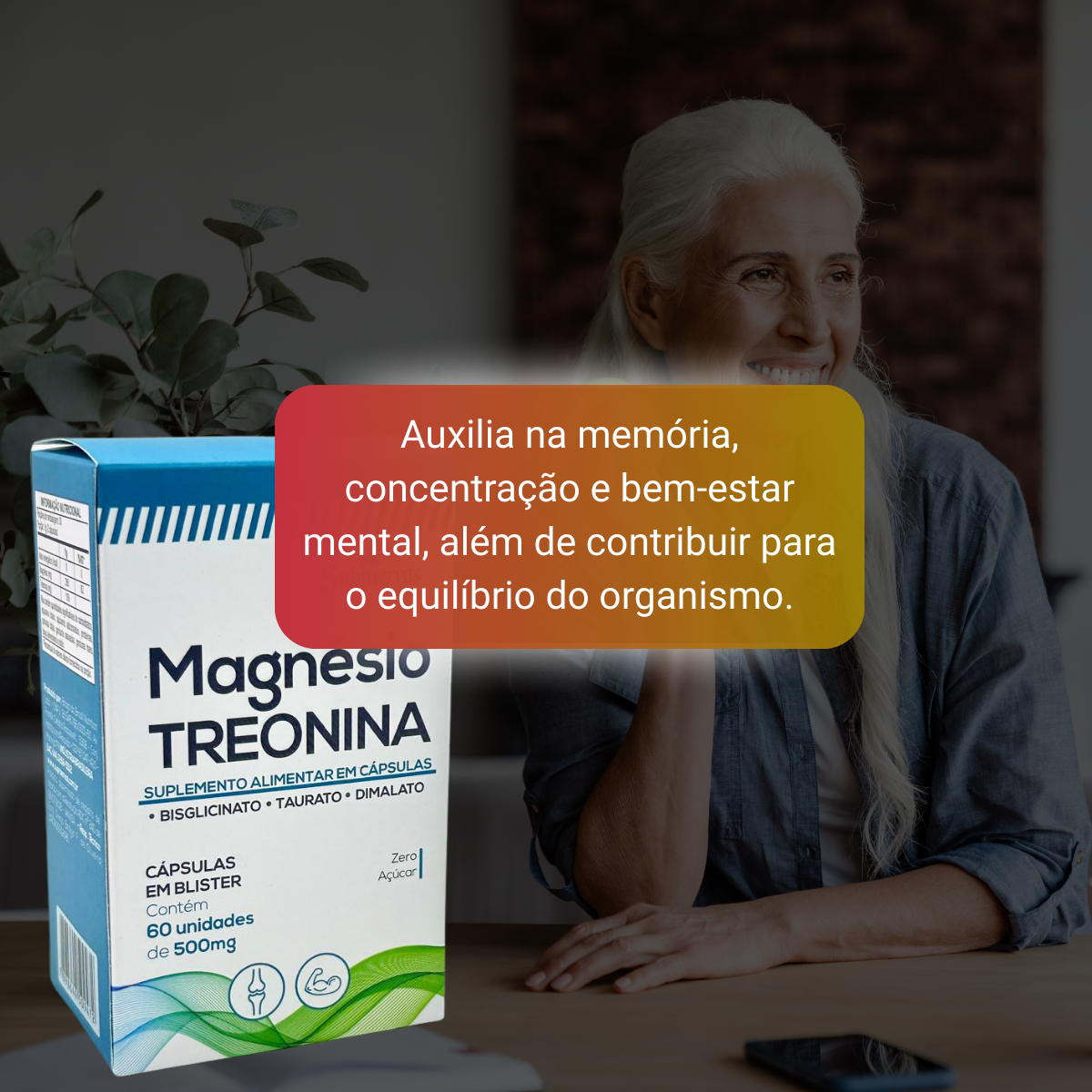 Magnésio Treonina 500mg - 60 caps- Supraervas - RareMed Hospitalar