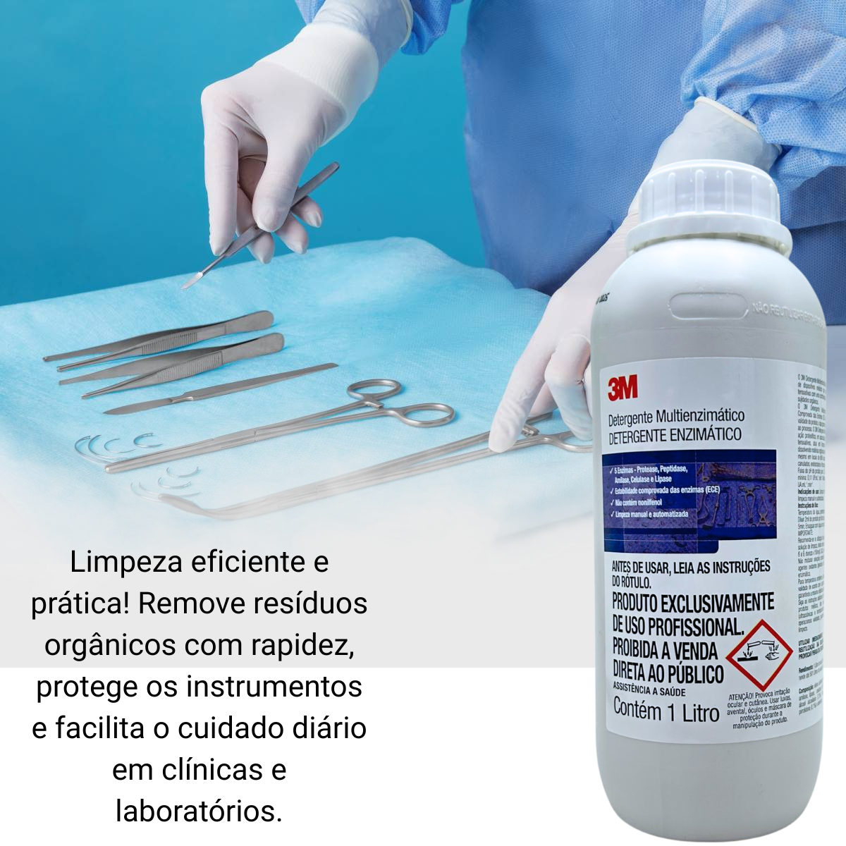 Detergente Multienzimático (5 enzimas) 1 litro - 3M - Produtos