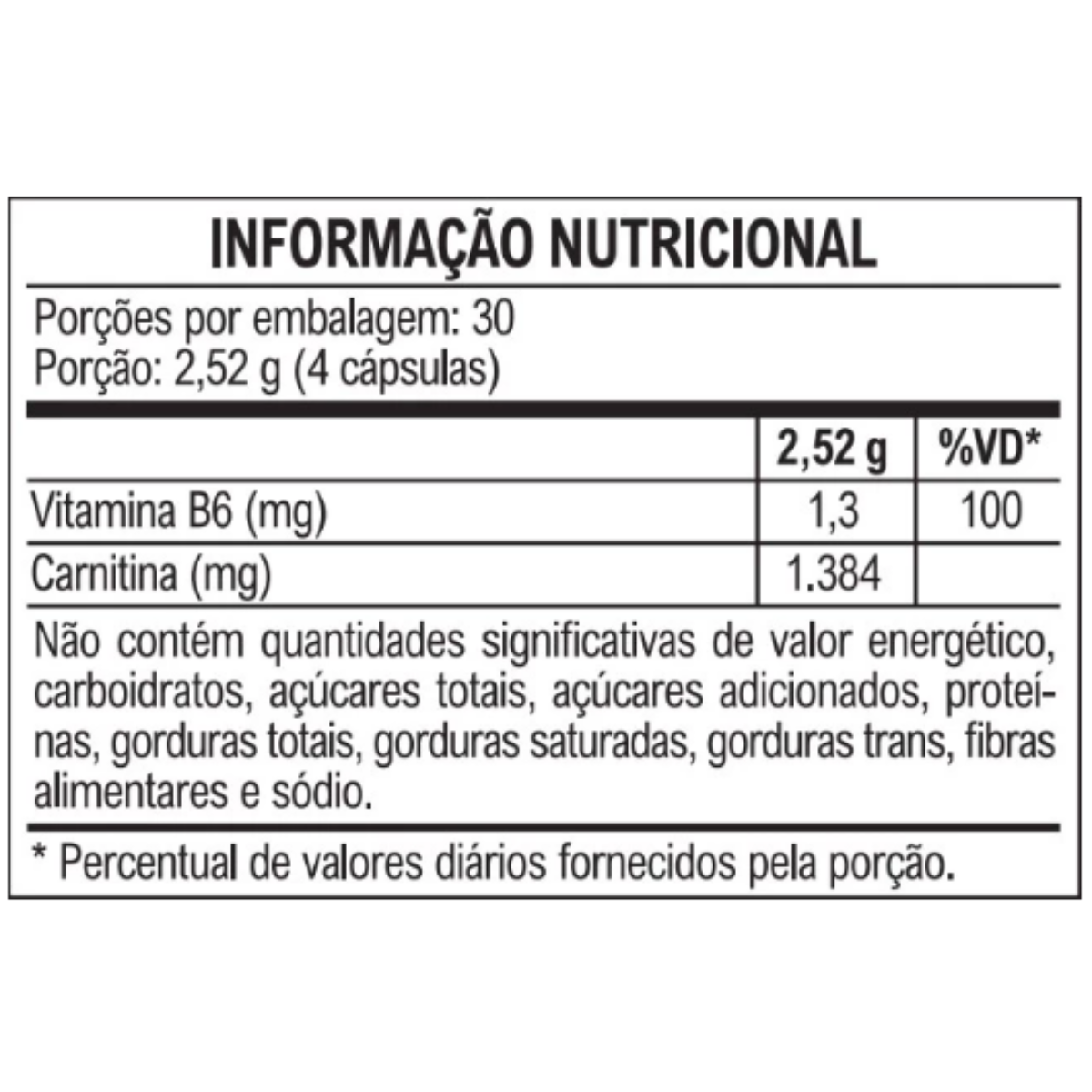 L-Carnitina - 120 cap - Vitafor