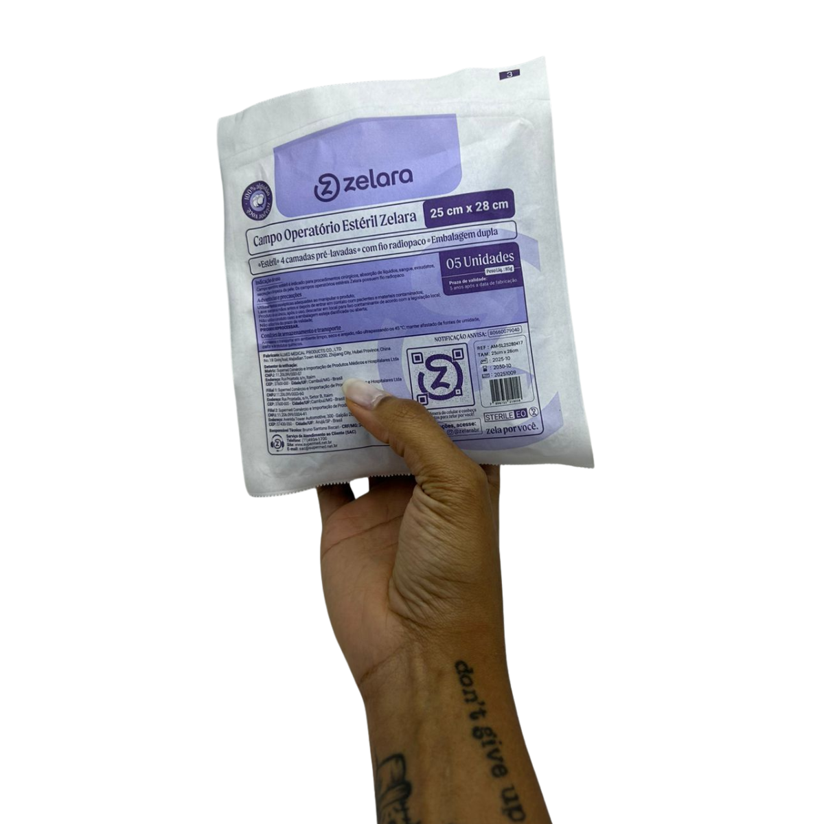 Compressa Cirúrgica Estéril Campo Operatório 25x28cm Com Fio