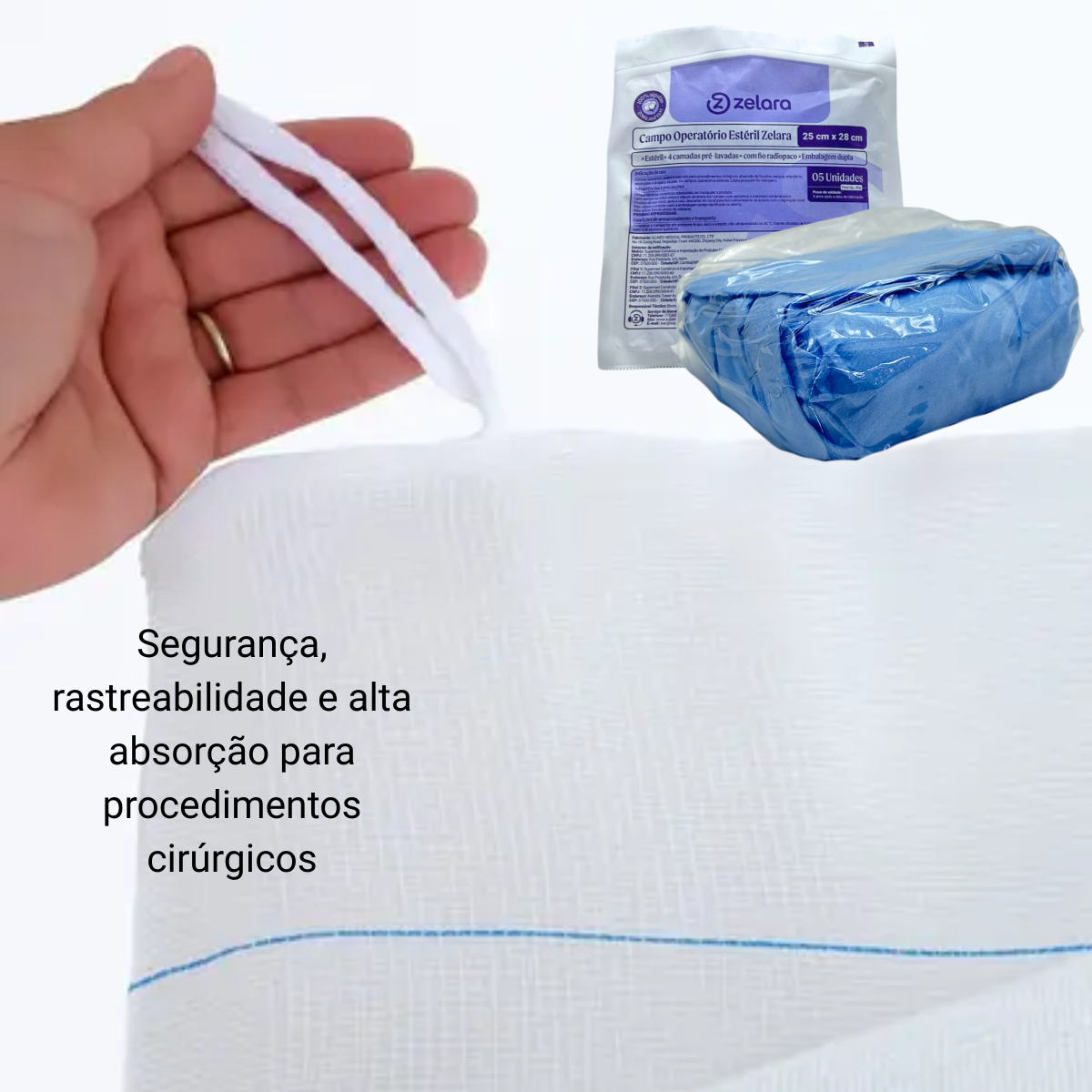 Compressa Cirúrgica Estéril Campo Operatório 25x28cm Com Fio Radiopaco ...