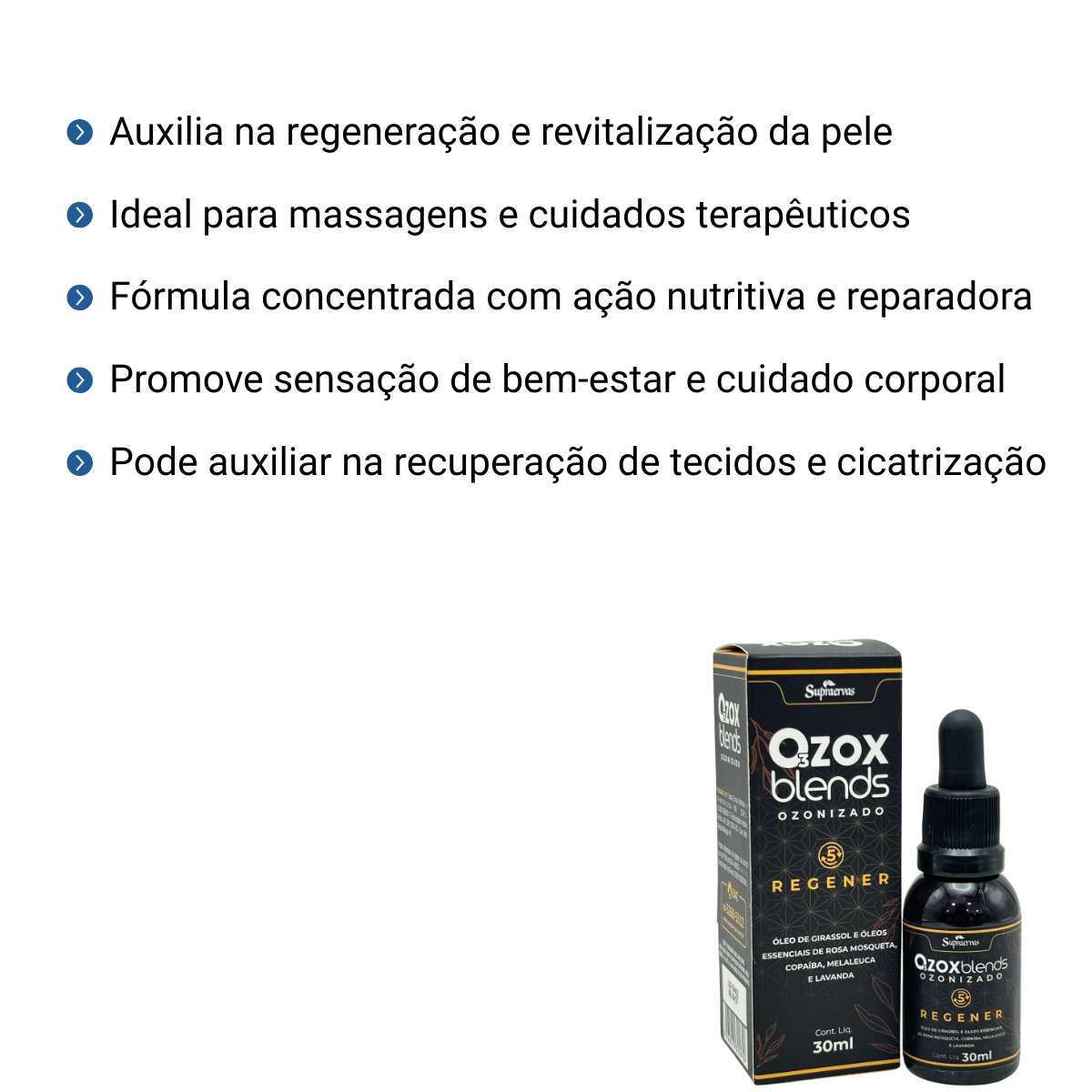 Ozox Blends Ozonizado Regener 30ml - Supraervas - Produtos Médicos