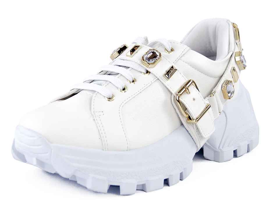 Tenis branco hot sale com pedraria