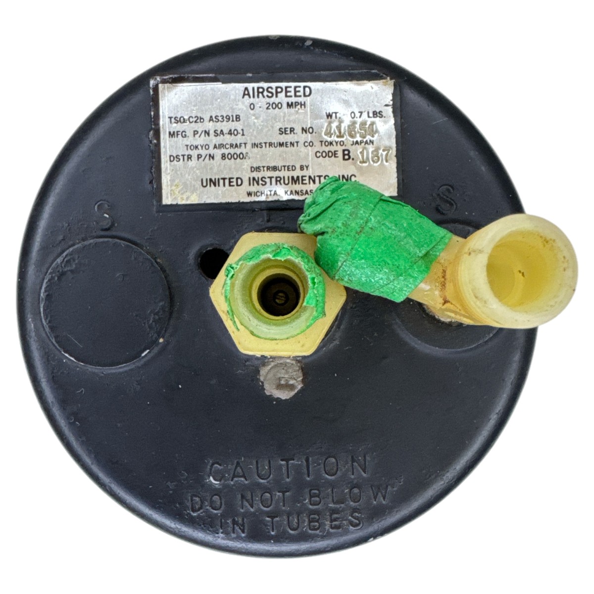 AIRSPEED - SA-40-1 - UNITED INSTRUMENTS (P/N SA-40-1 I S/N 41854 ...