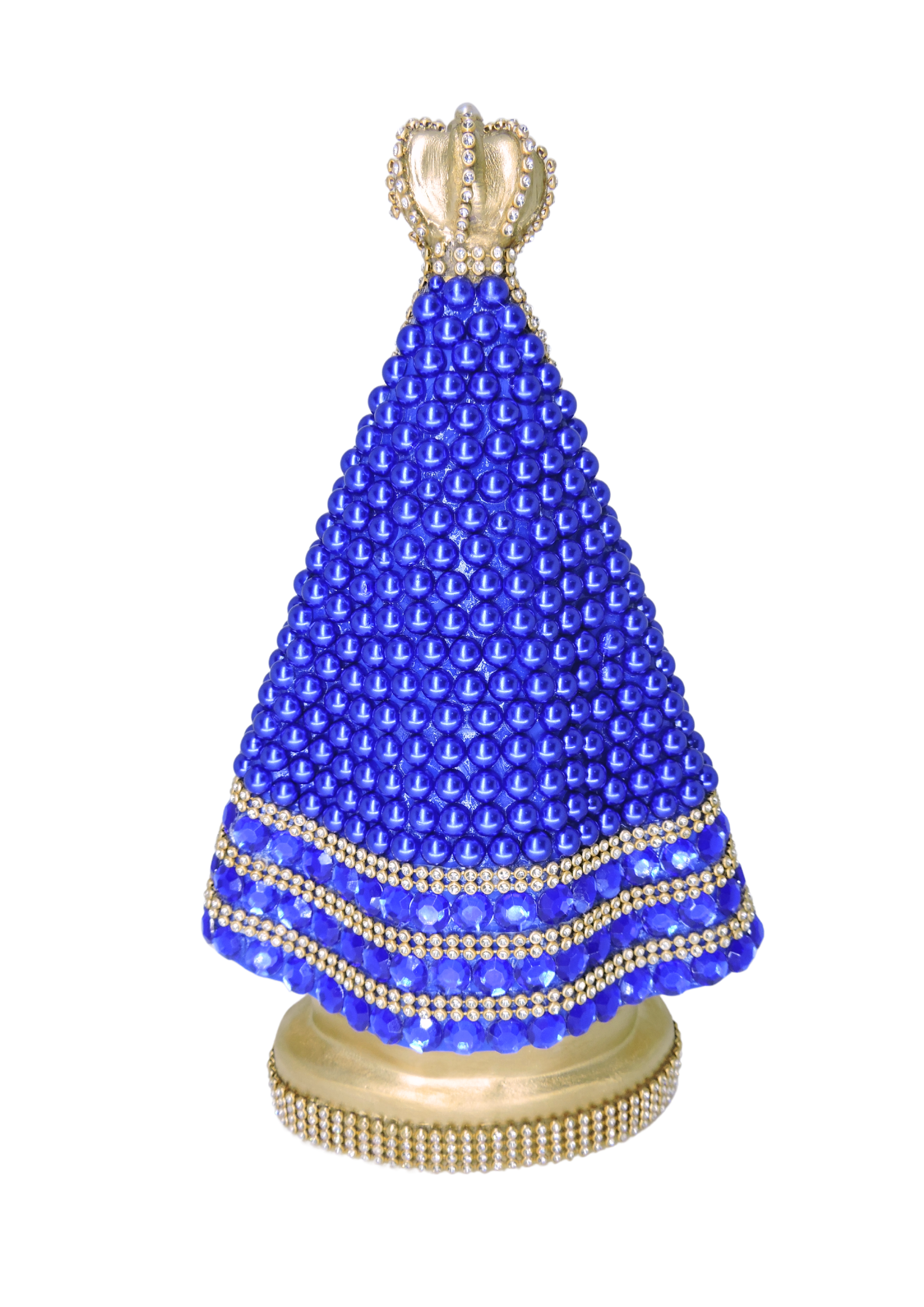 Imagem em gesso - Nossa Senhora Aparecida com pérolas azul - Loja São Judas  Tadeu - Artigos Religiosos, image size:1587x2245