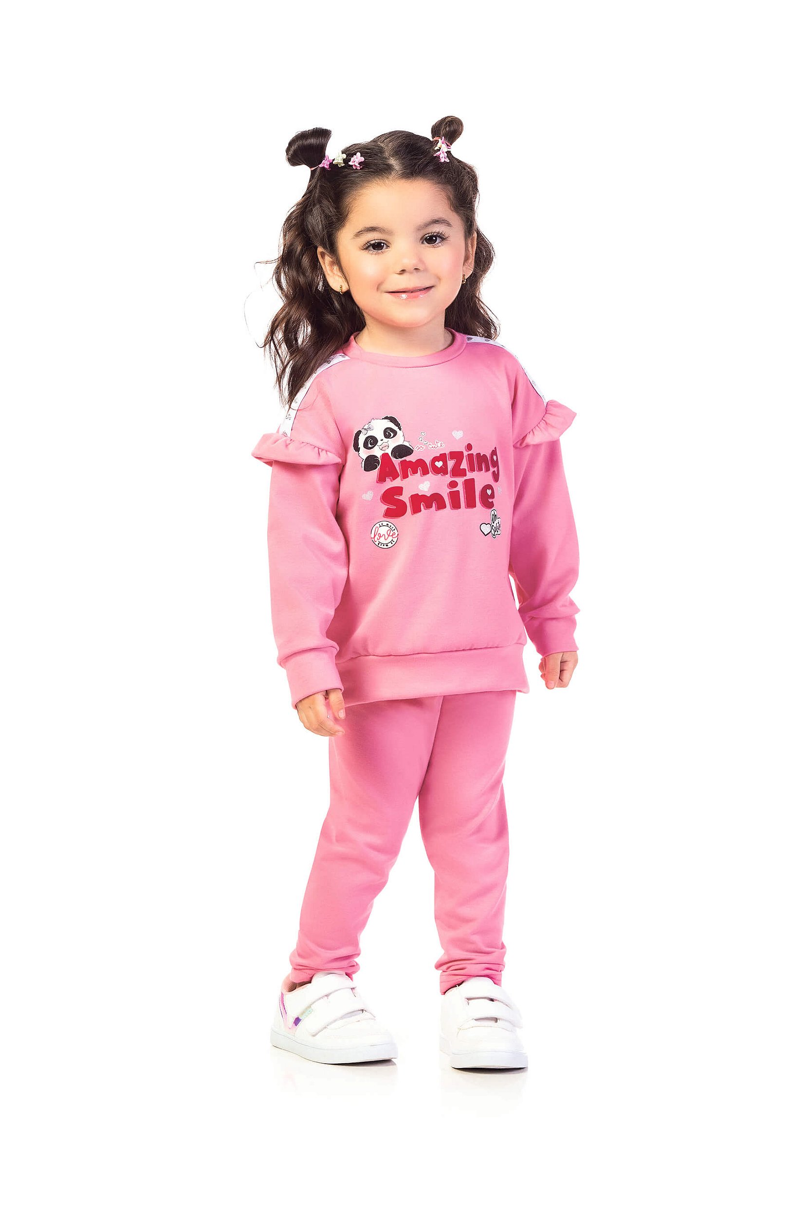 Conjunto Infantil Feminino Moletom Fechado Rosa - Tipinhos Moda Infantil e  Juvenil