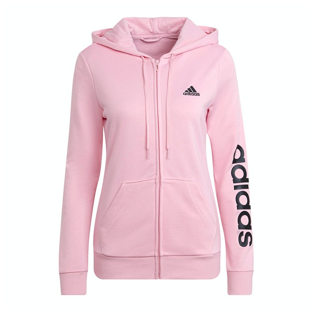 Moletom Adidas Linear Essentials Feminino Rosa - FutFanatics