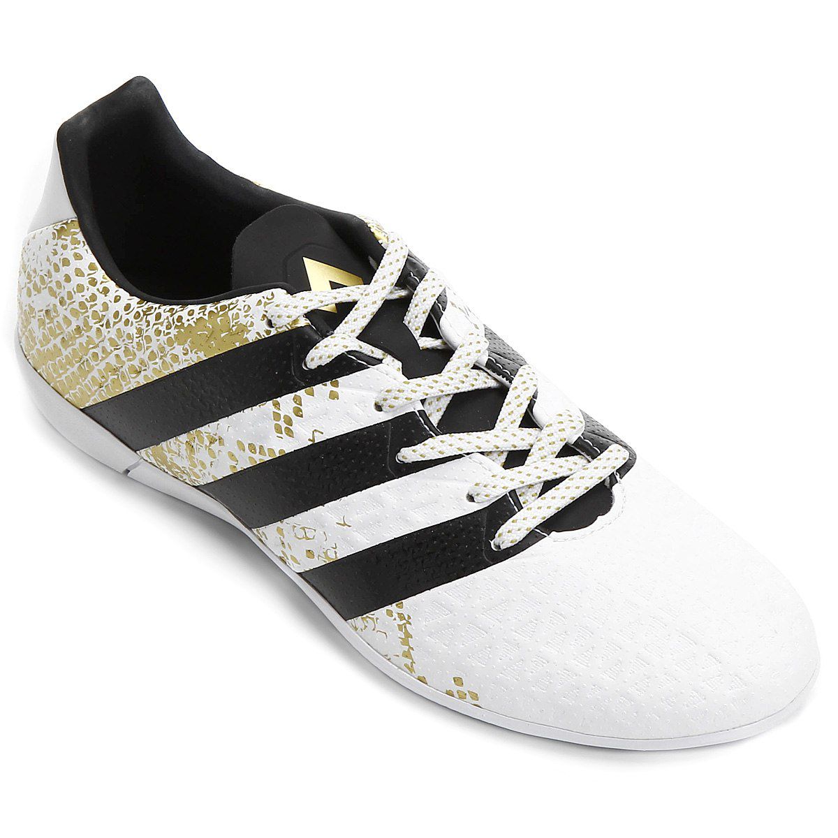 Chuteira Salão Adidas Ace 16.3 IN Branca/Dourada - 10K Sports