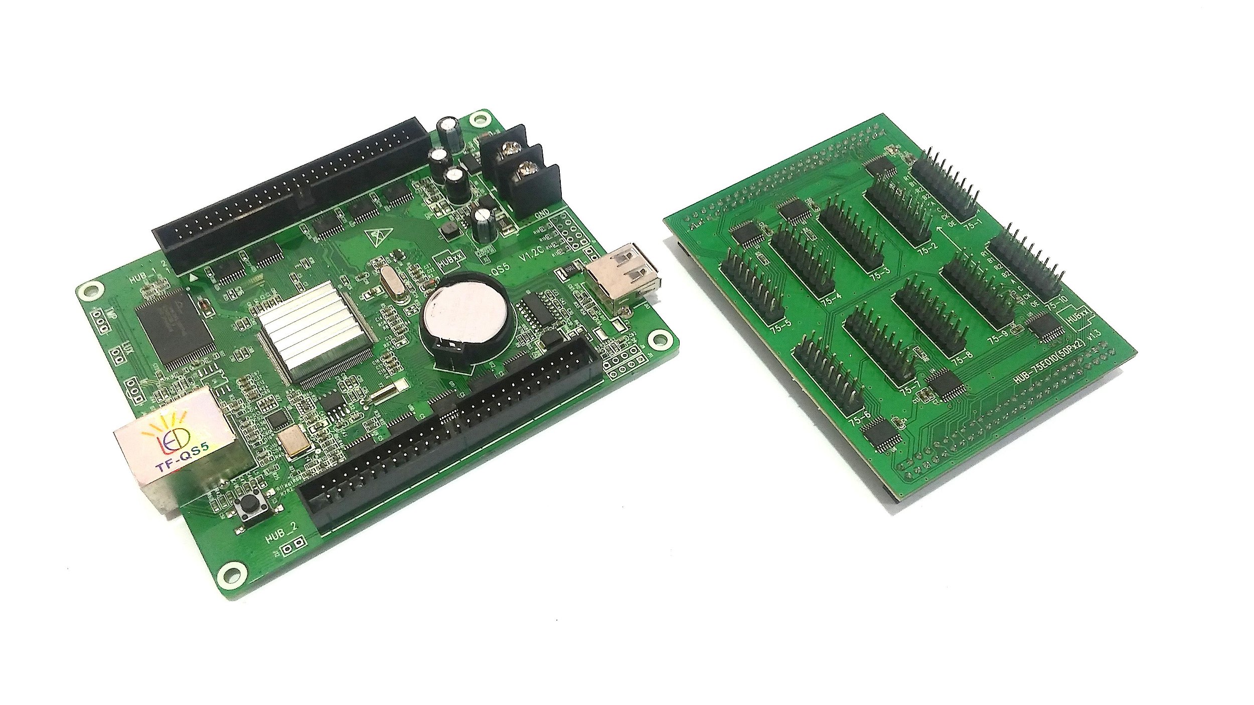 Placa Controladora RGB TFQS5 Com Adaptador 10*HUB75 Para Painel De LED