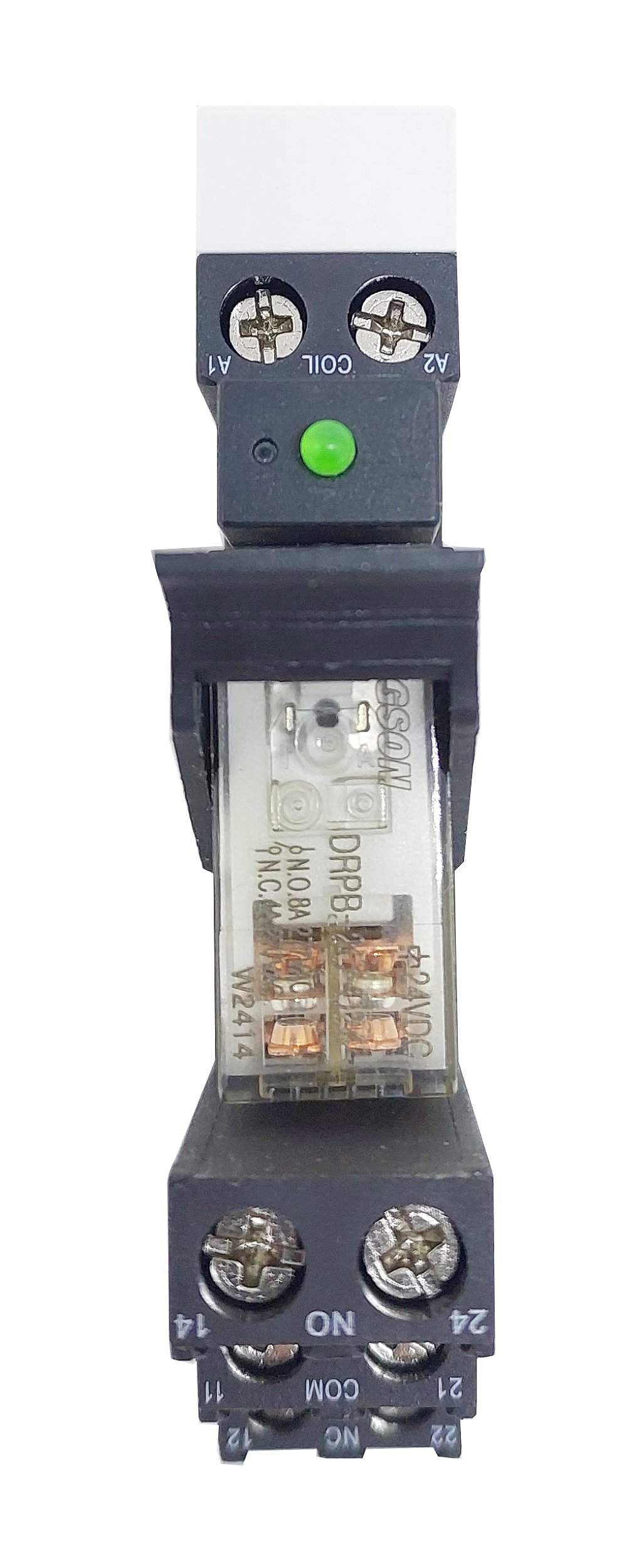 Relé de interface 24Vcc 2 contatos reversíveis 4/8A 277VCA com base ...