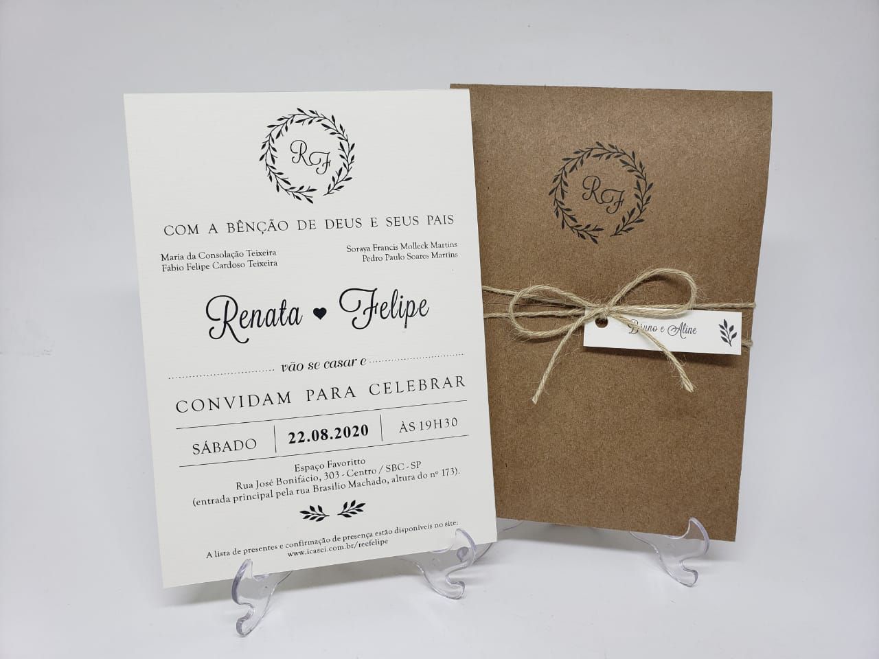 Convite de casamento rustico em envelope kraft e sisal - Atelie da Lola  Conviteria - convites casamento debutante bodas
