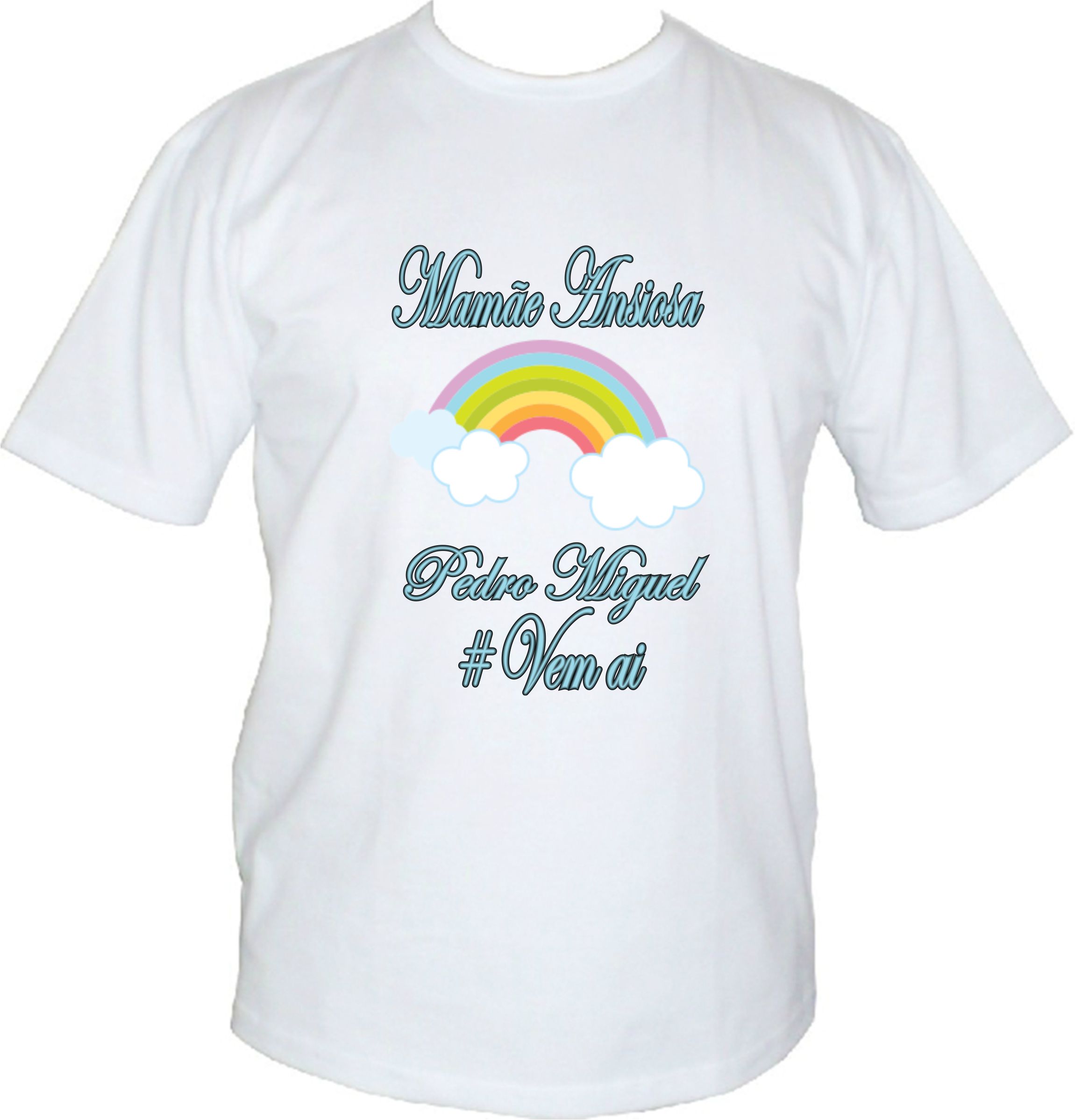 Camisetas personalizadas chá de bebê Arco Iris - Só Canecas & Personalizados