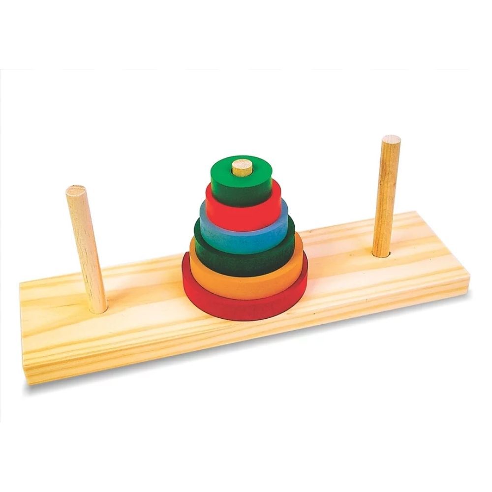Empilhamento de brinquedo de madeira de jogo de torre para crianças de 3 a  9 anos