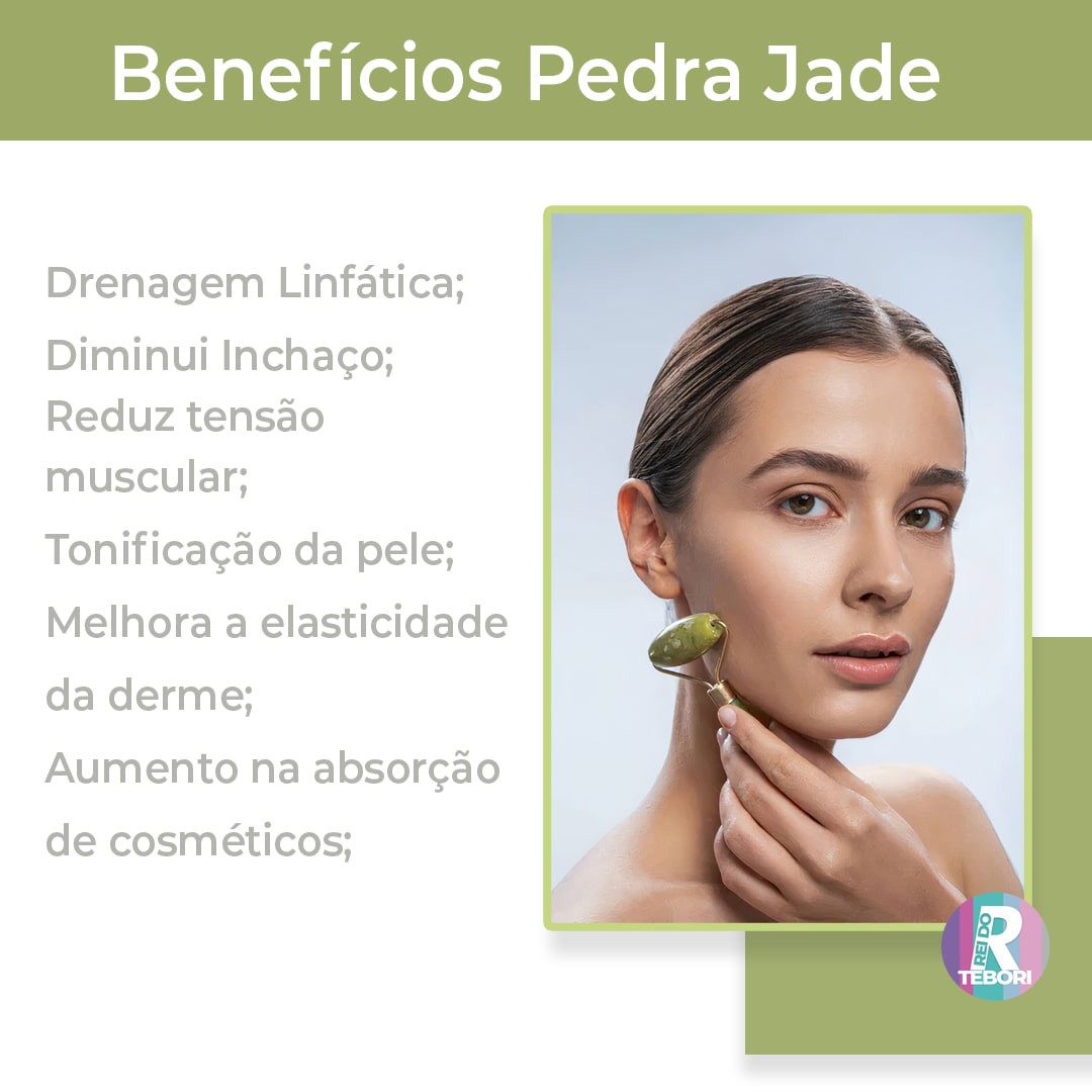 Rolo Massageador Facial - Pedra Jade - Rei do Tebori ®