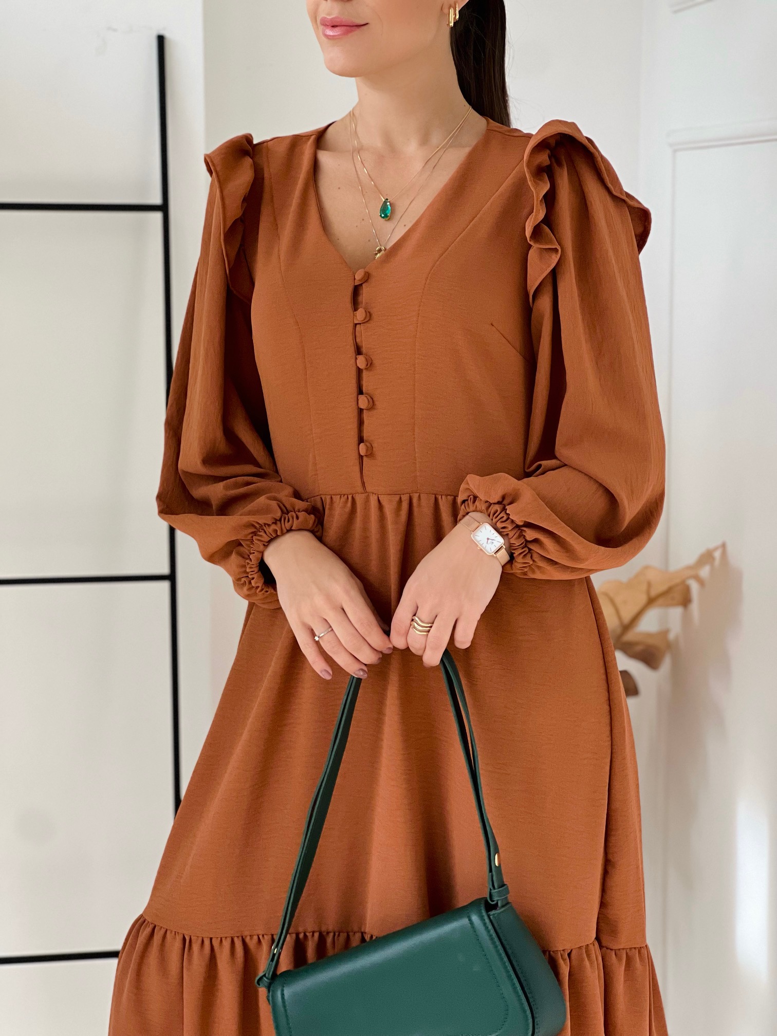 Vestido Midi Paty Canela - F.Chic | Fashion E-Store
