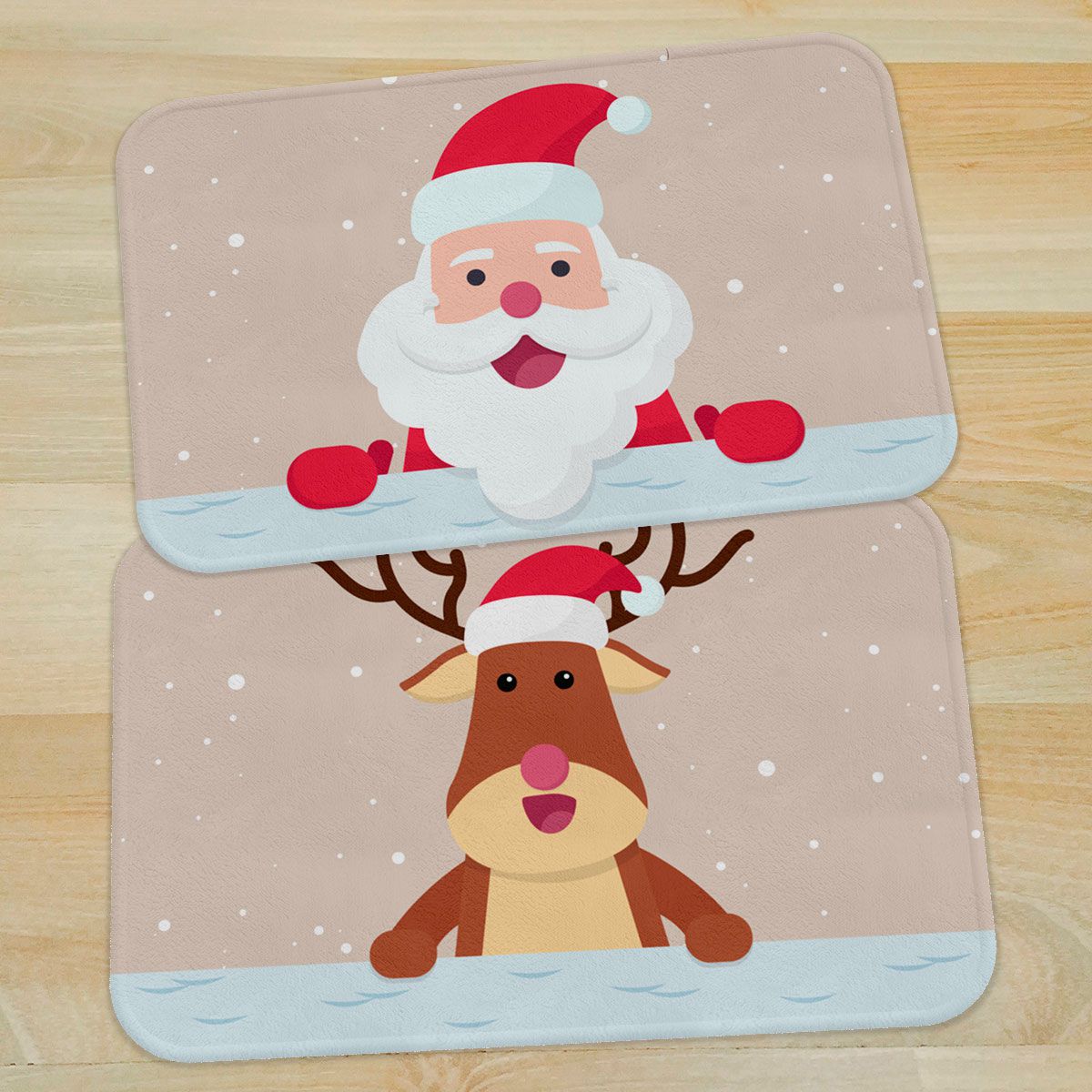 Conjunto de 2 tapetes de cozinha Feliz Natal boneco de neve