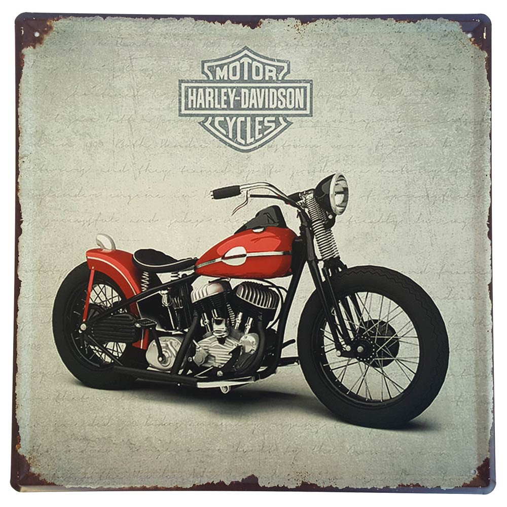Placa de Metal Decorativa Harley Davidson Red - 30 x 30 cm - Yaay |  Presentes Criativos Atacado | Decoração Criativa Atacado | Produtos  Criativos Atacado