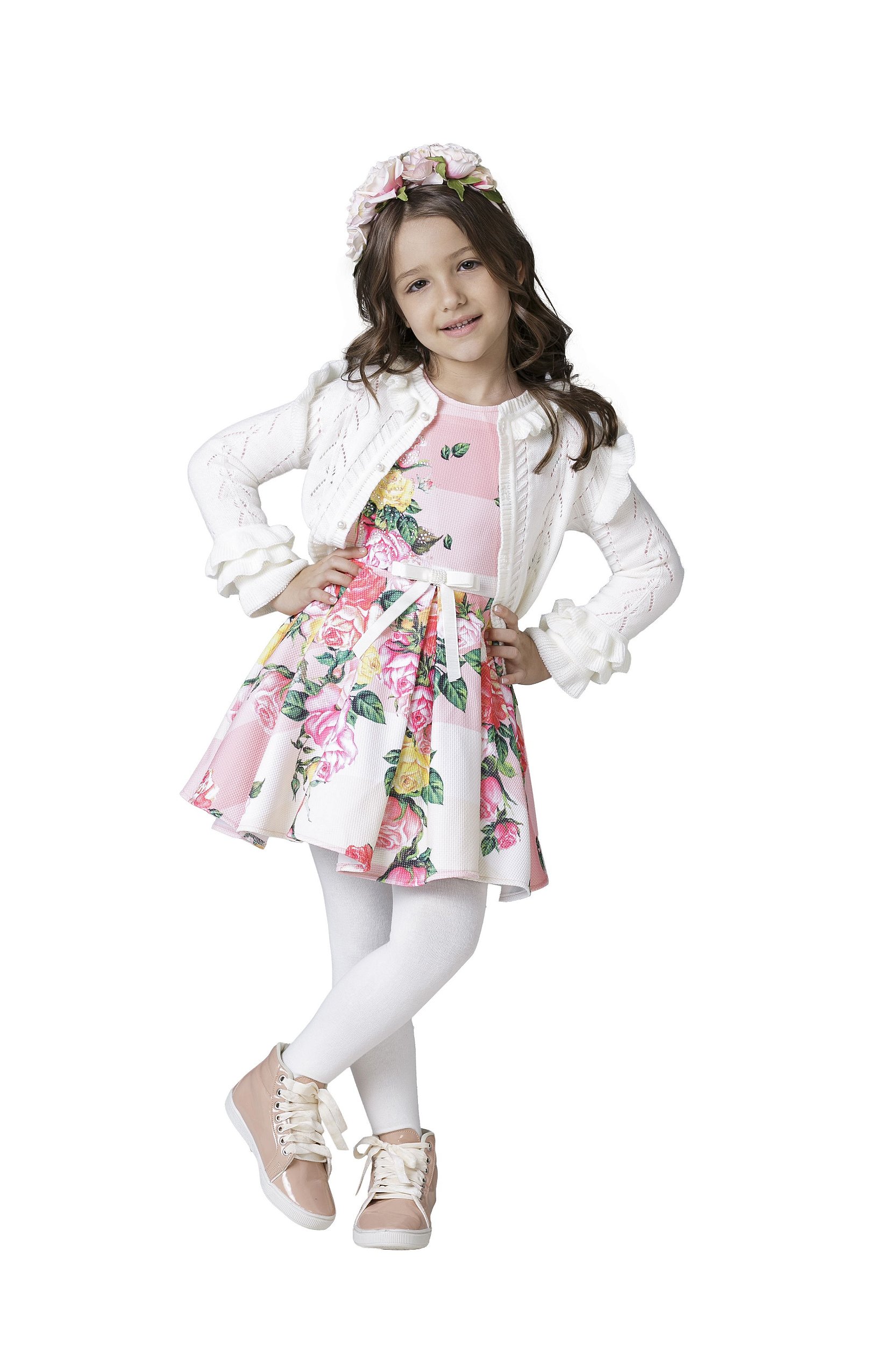 Vestido Luluzinha Rosas Coloridas - Compre na Pin Pin Baby - Pin Pin Baby -  Calçados e Roupas para Bebês e Crianças