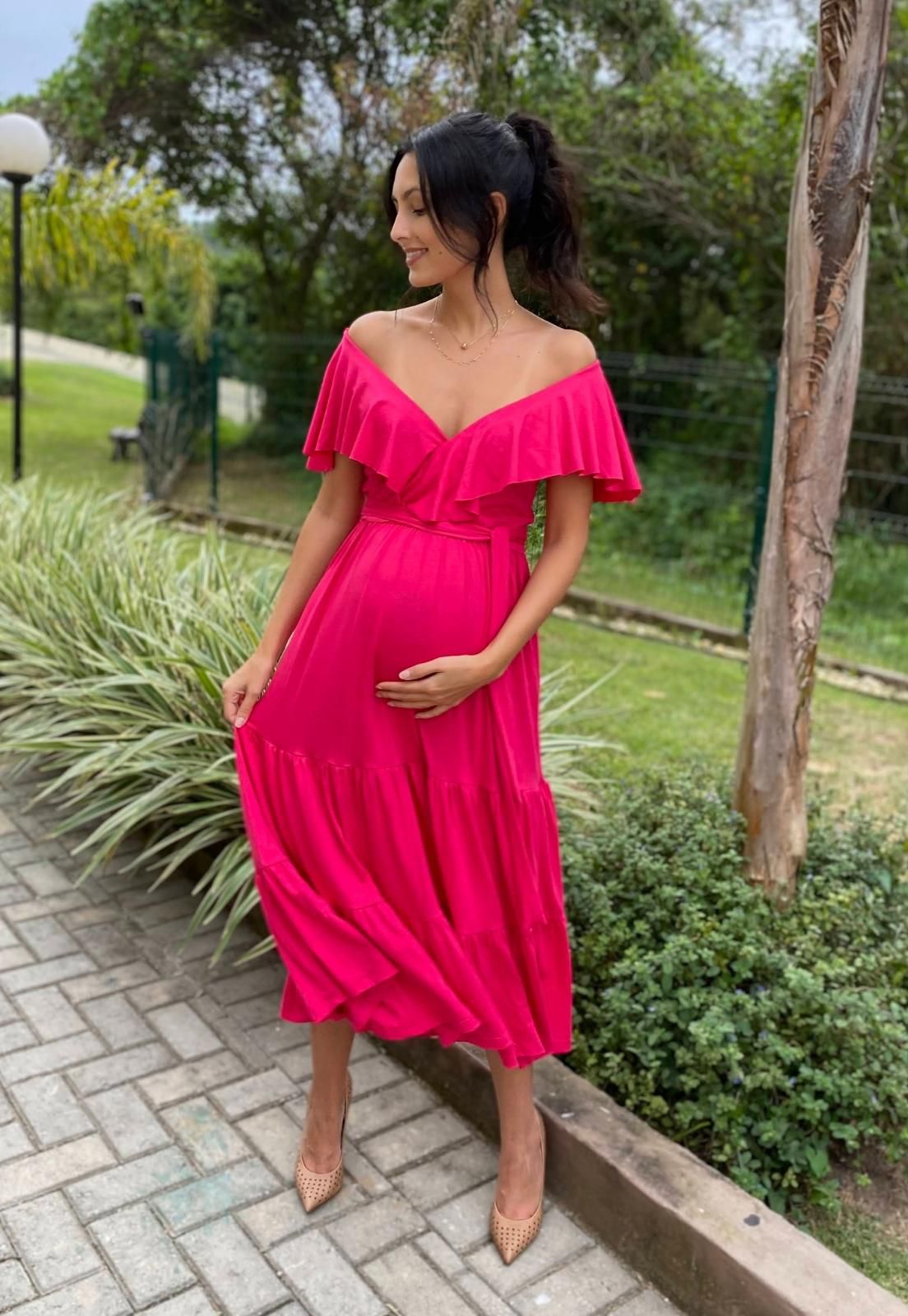 Clearance vestido gravida festa 2025 Black Friday