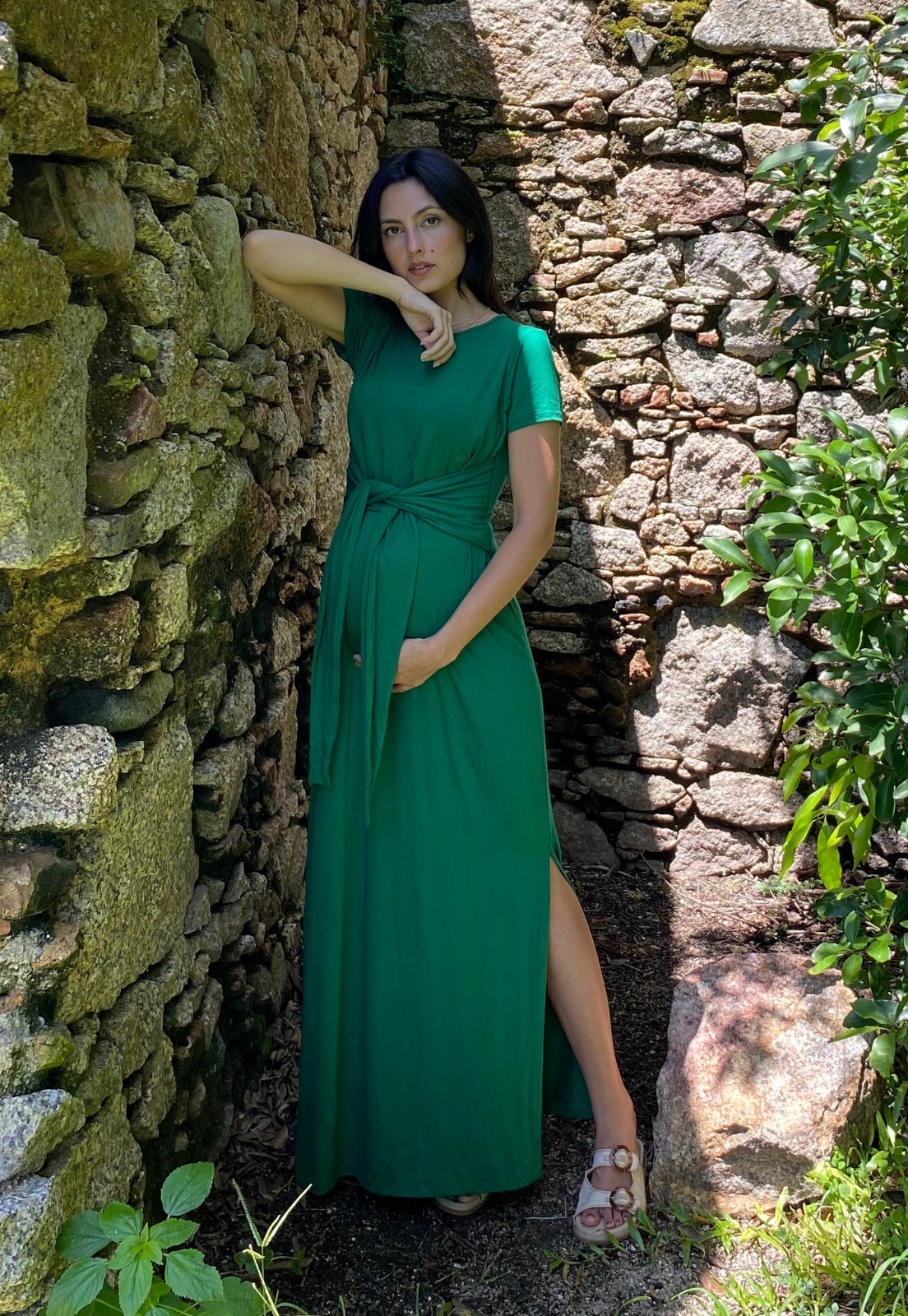 Vestido Gestante Amamentação Aurora Verde - Whyalla | Moda Gestante e Moda  Feminina