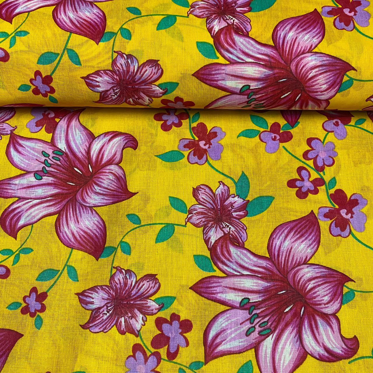 Tecido Oxford Estampado Xadrez Rosa Bebê e Amarelo - 1,40m