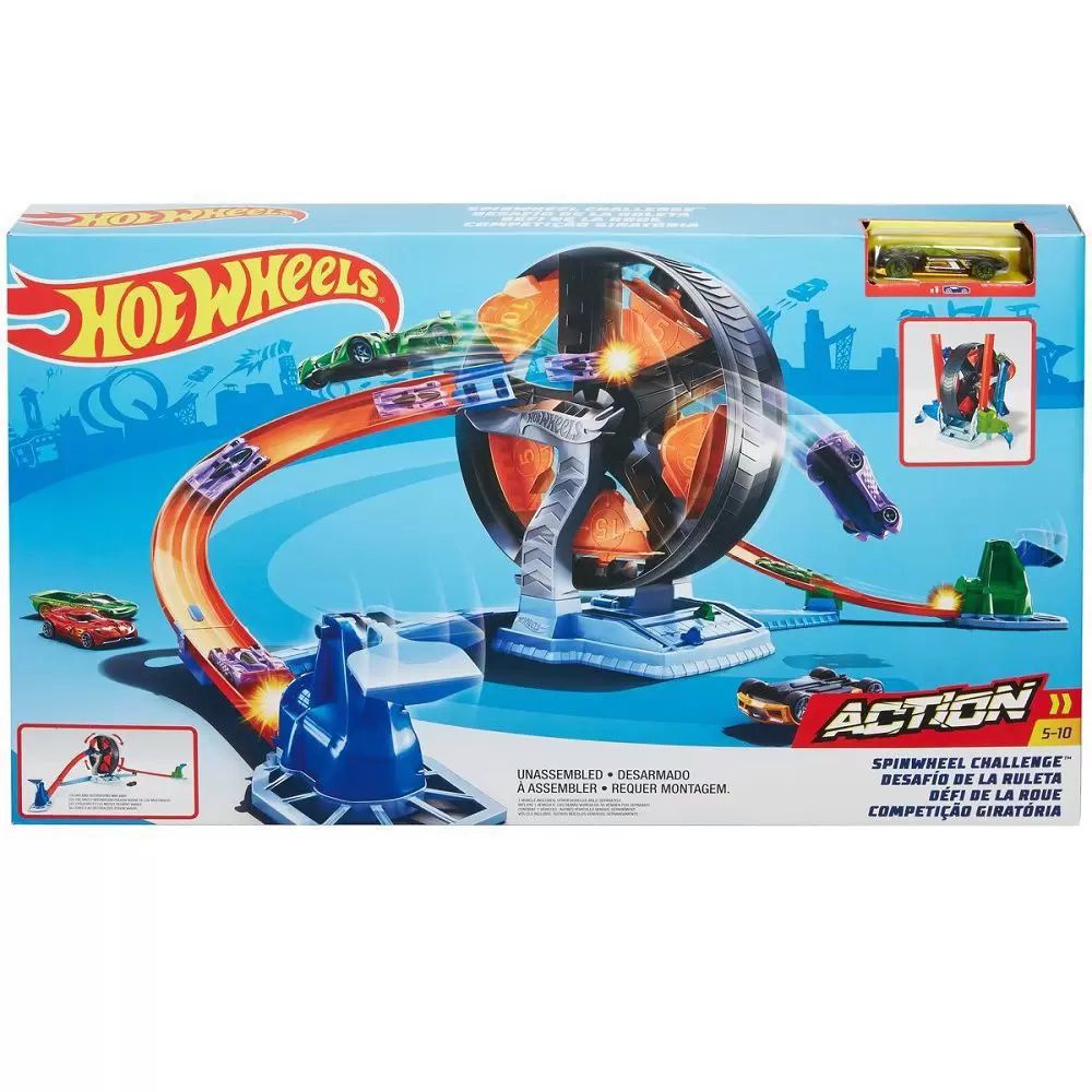 Lançador e Pista - Hot Wheels Action - Girar e Marcar - Mattel